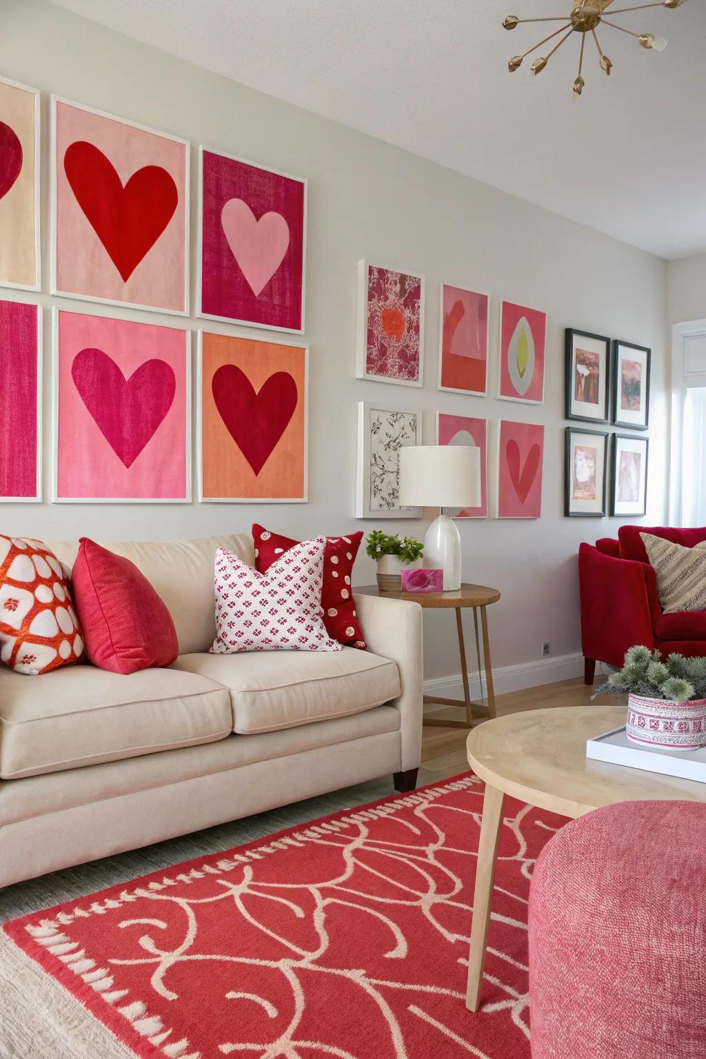 Brighten up your space with love-inspired color blocking.