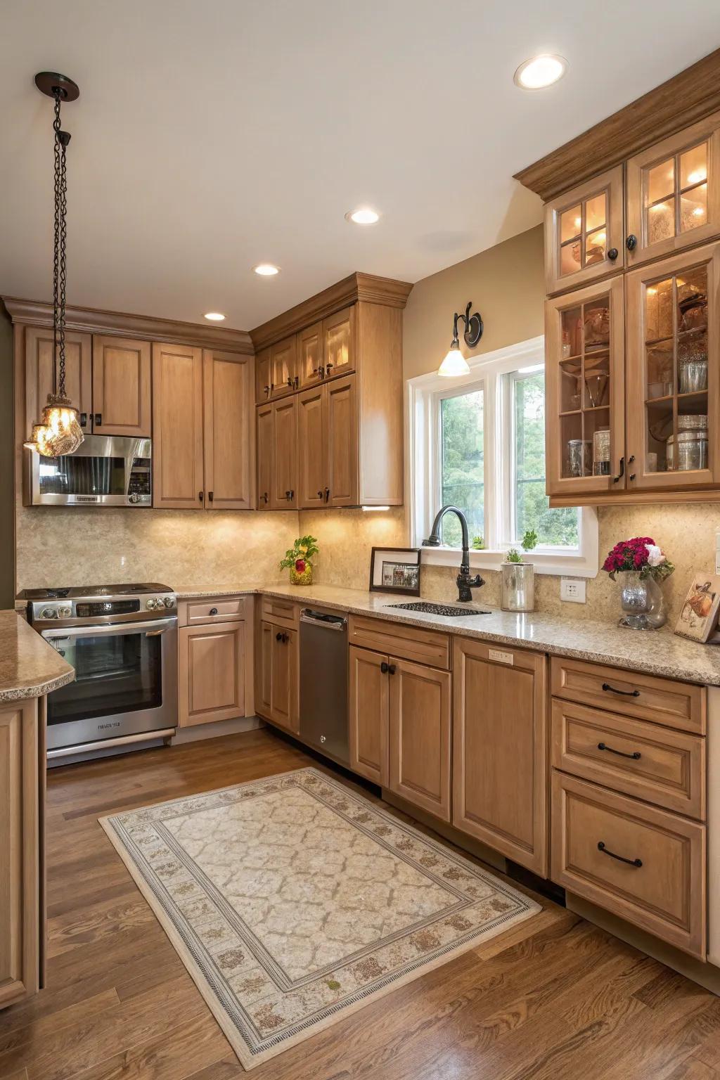 U-shaped kitchens maximize storage and create a cozy cooking environment.