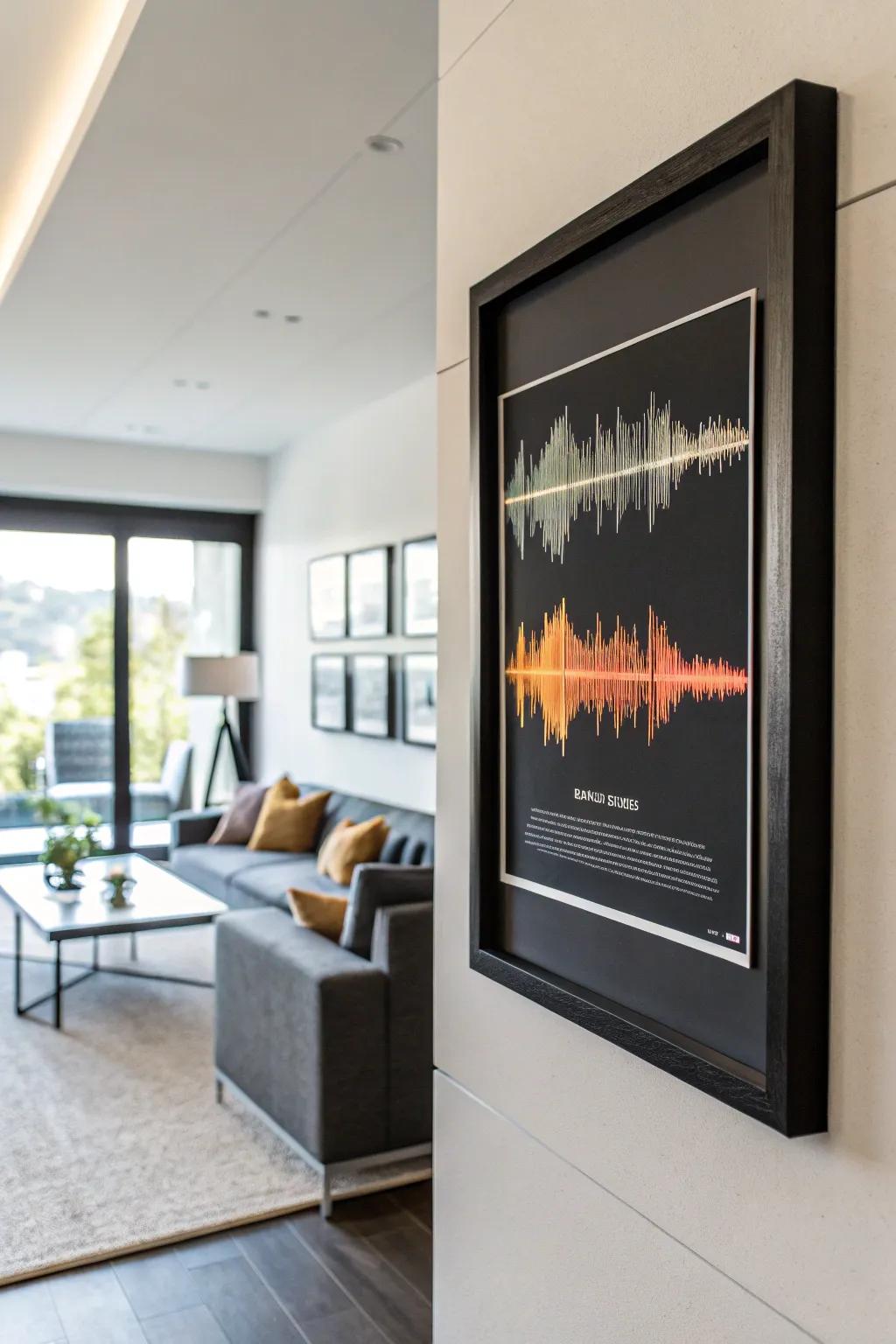 Sound wave art transforms music into visual memories.