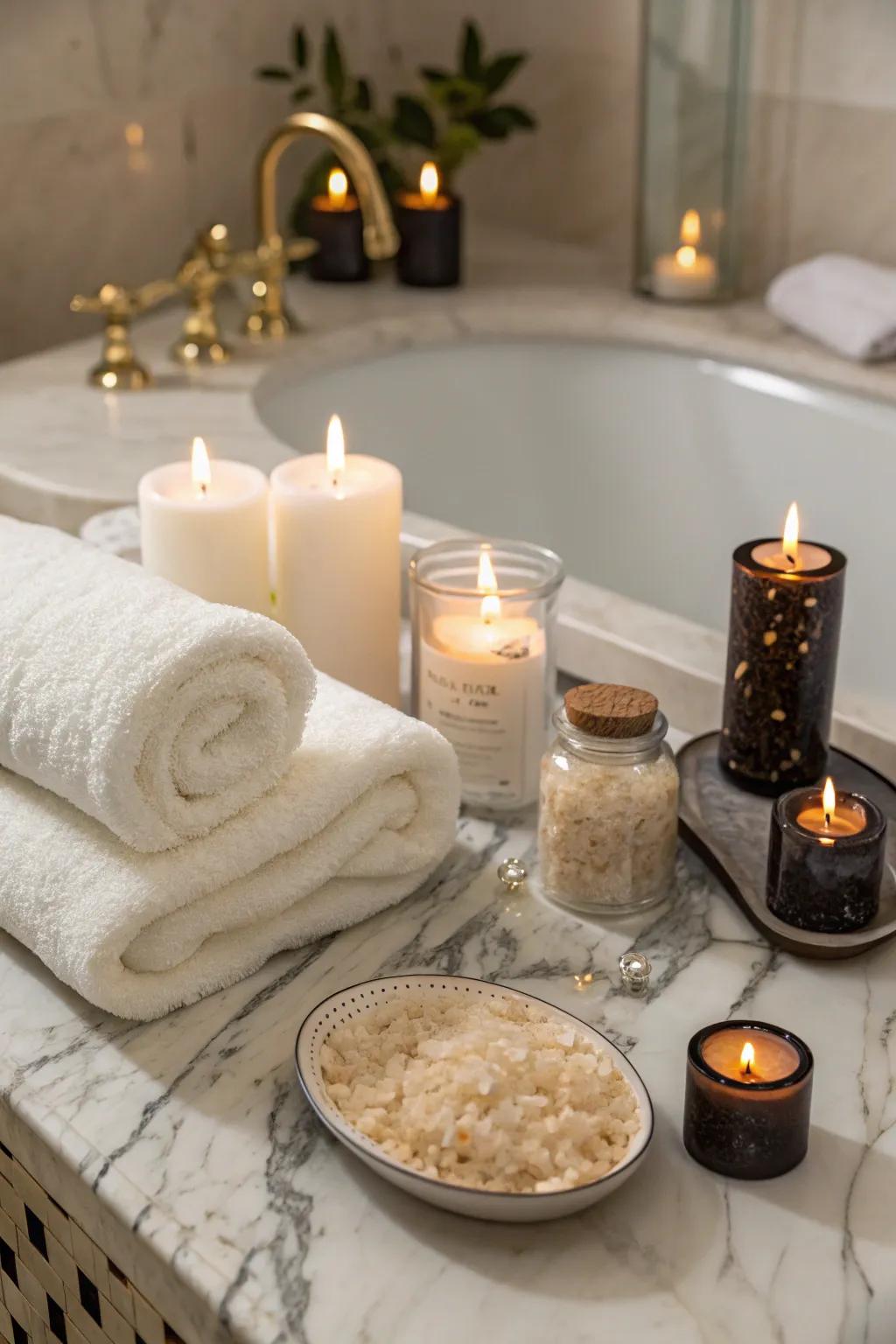 Indulge in a luxurious home spa experience.