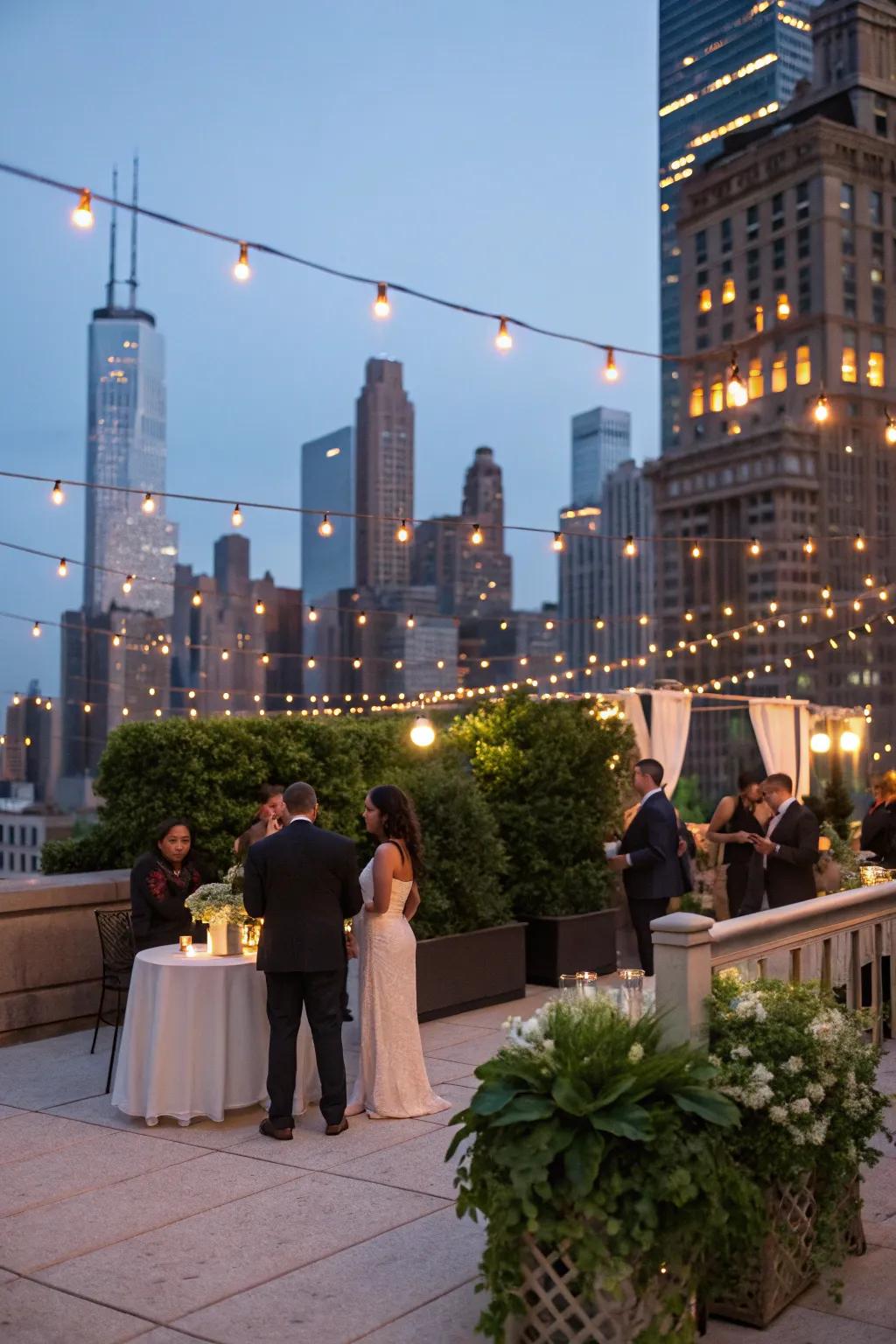 Elevate the celebration with a stunning rooftop party.