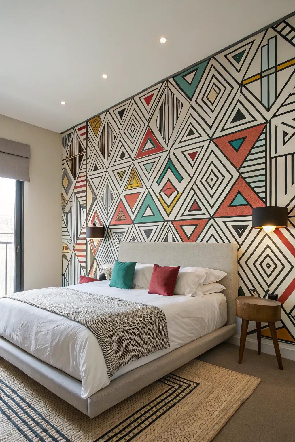 Geometric patterns add a modern, structured look to your space.