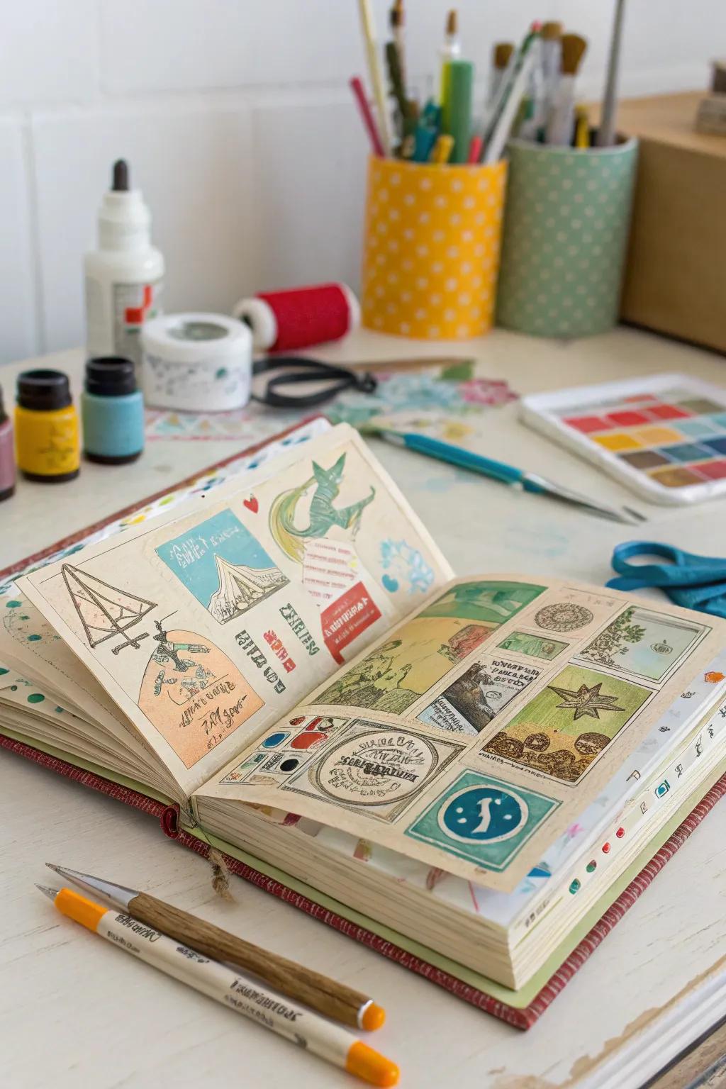 Create a themed art journal from an old book to document your passions.