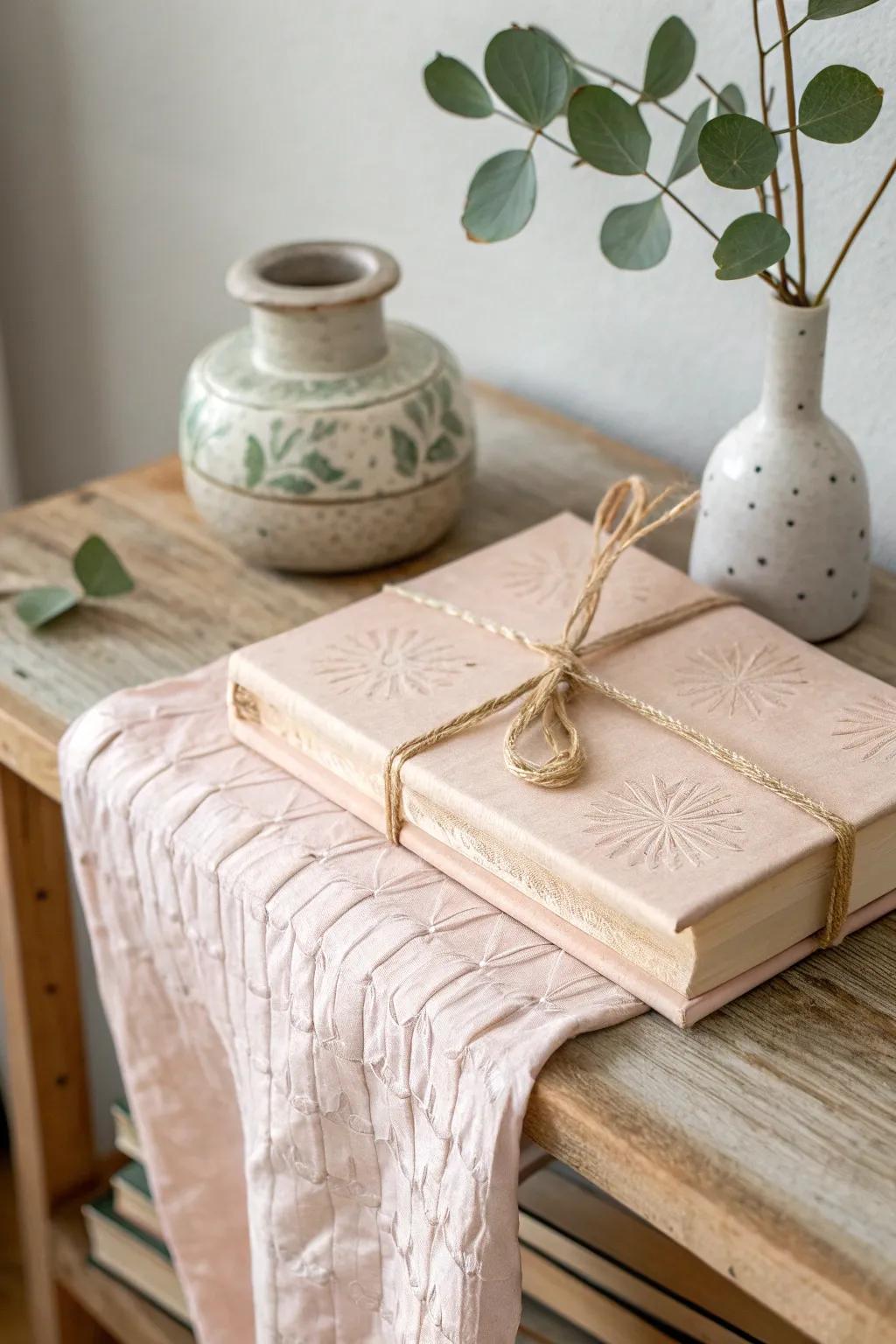 Transform your old books into beautiful decor pieces with fabric covers – a perfect blend of minimalism and Boho charm.