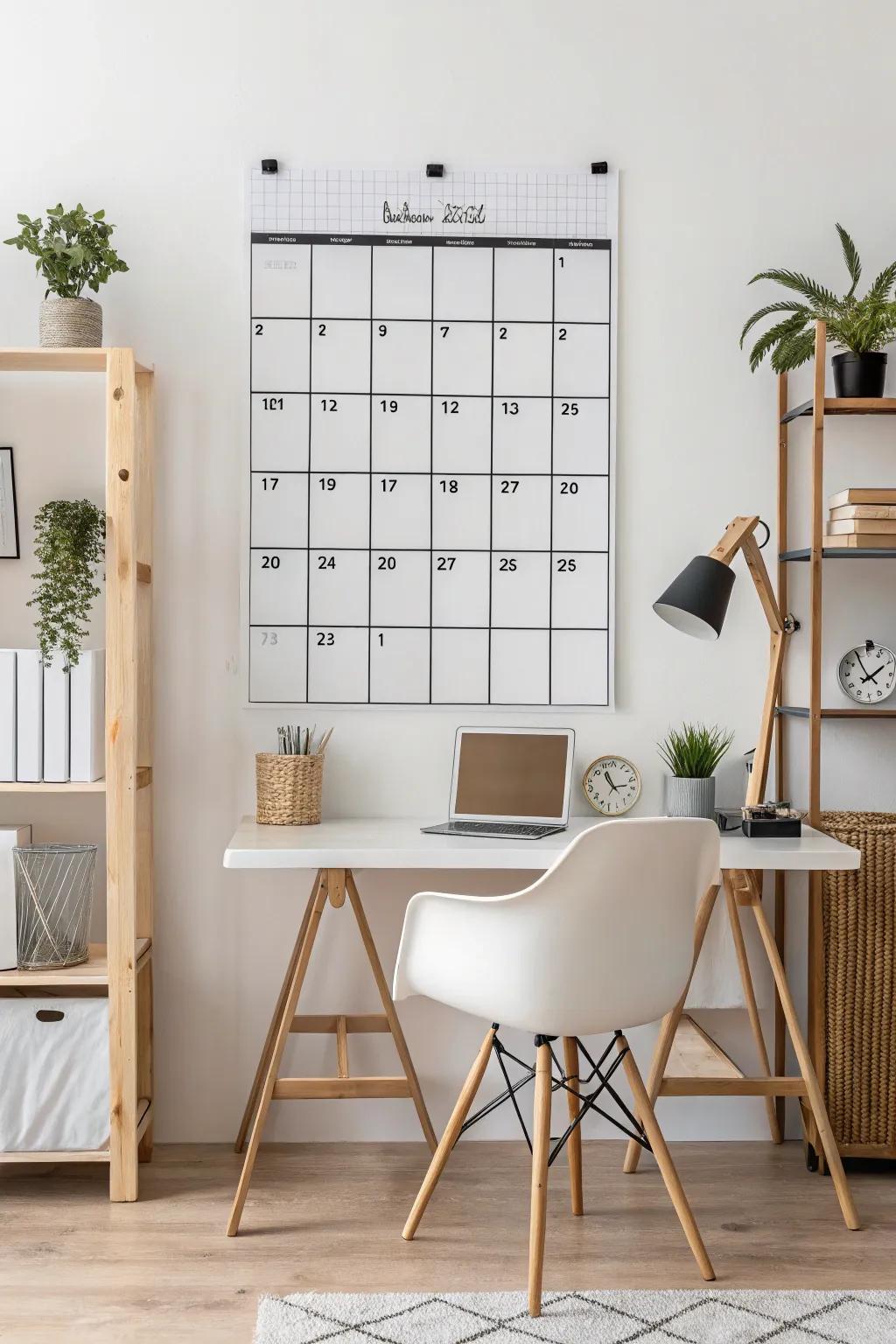 A minimalist calendar keeps your schedule clear and your mind at ease.