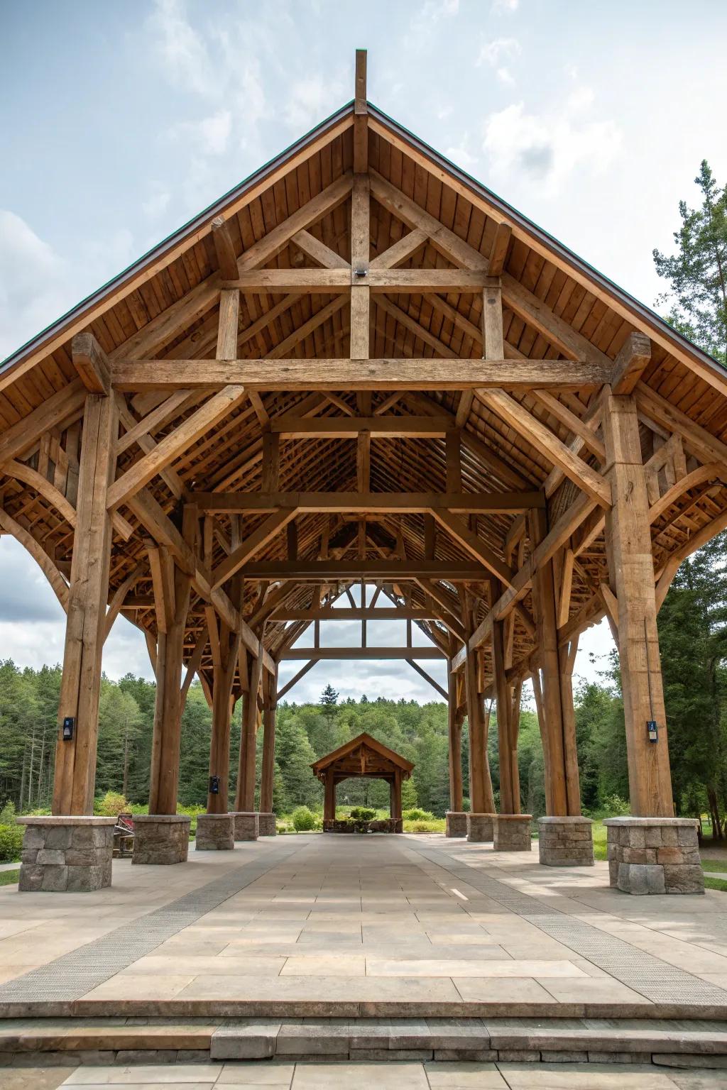 Majestic timber frame for a striking presence.