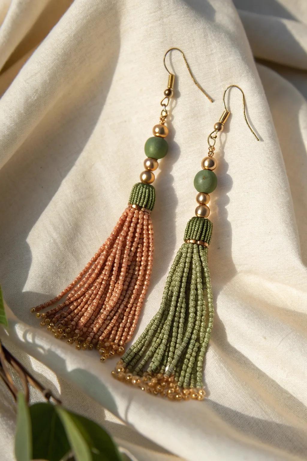 Embrace your boho spirit with these exquisite handcrafted beaded earrings.