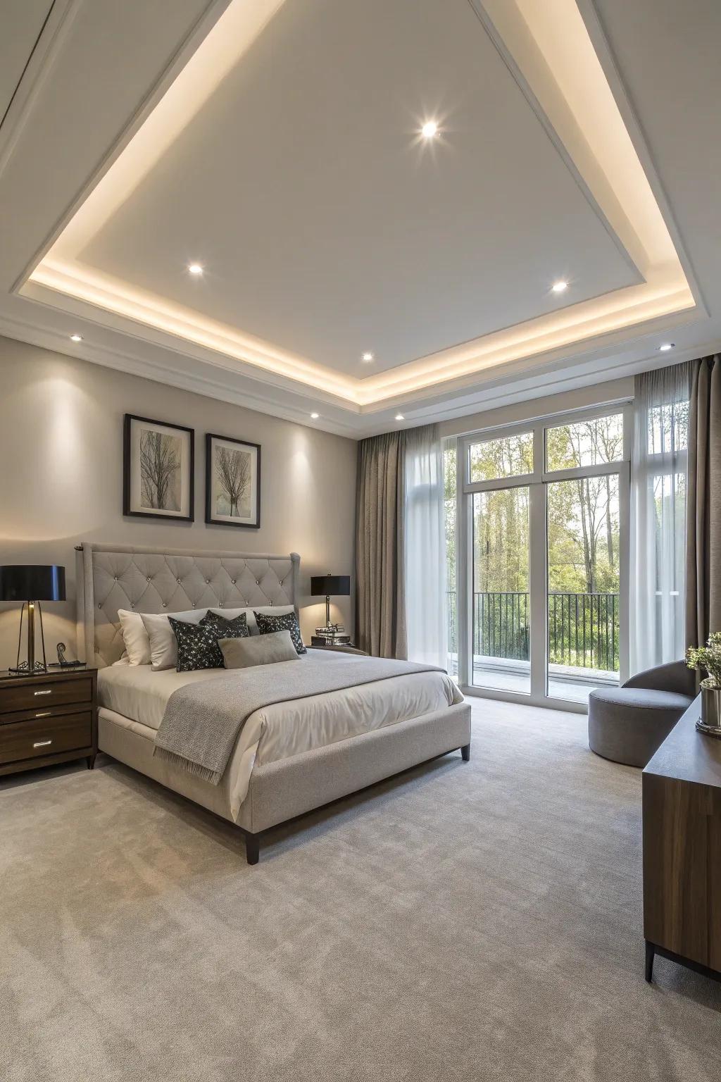 Recessed lights offer a subtle and minimalist lighting solution.