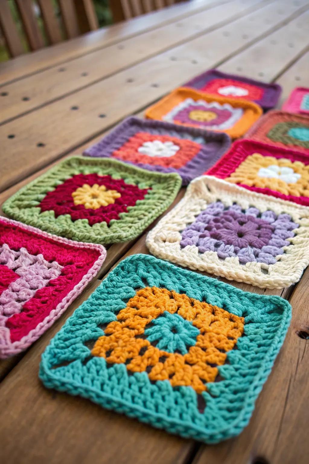 Granny squares are versatile and perfect for various projects.