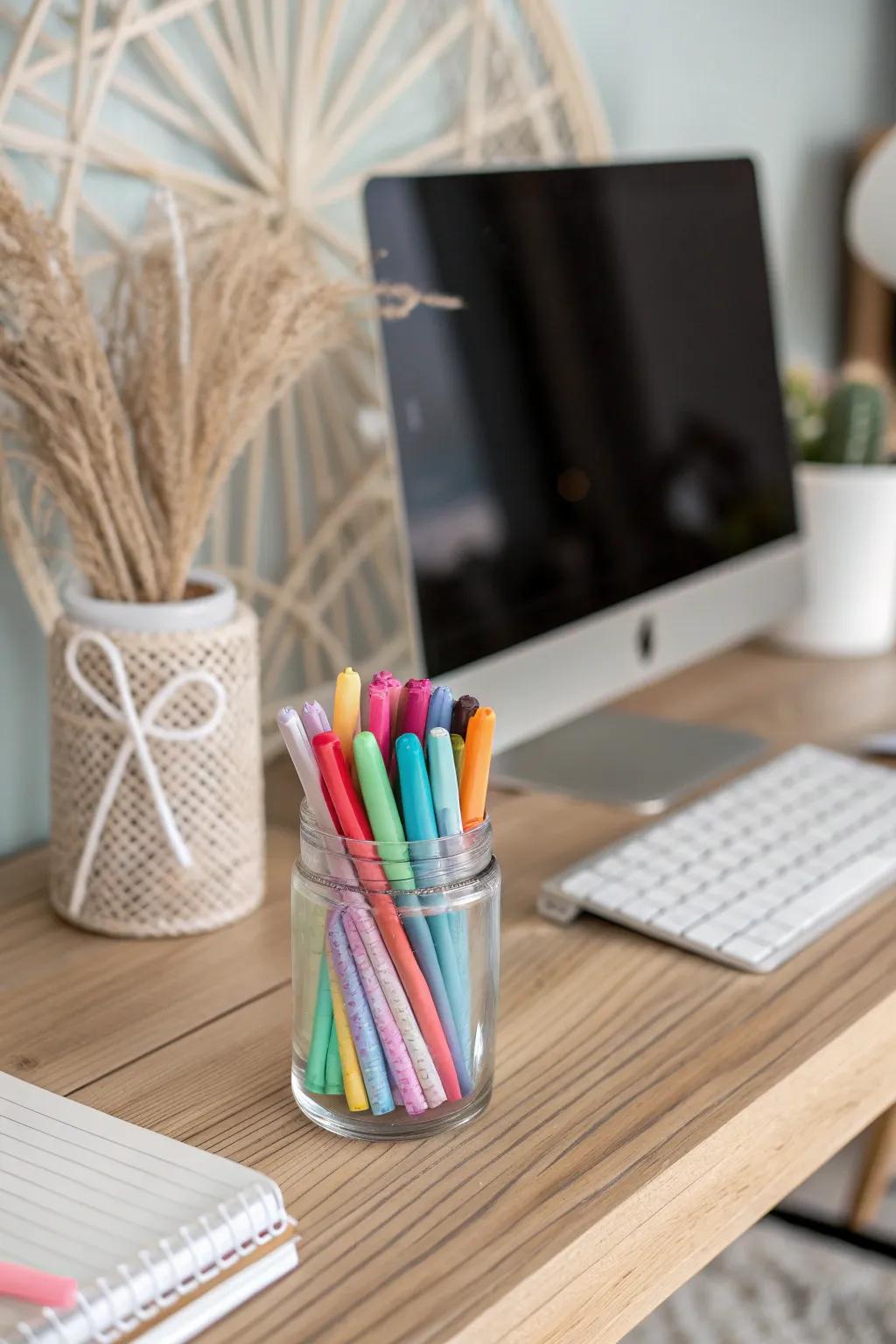 Elevate your workspace with a touch of elegance: store your markers in style!
