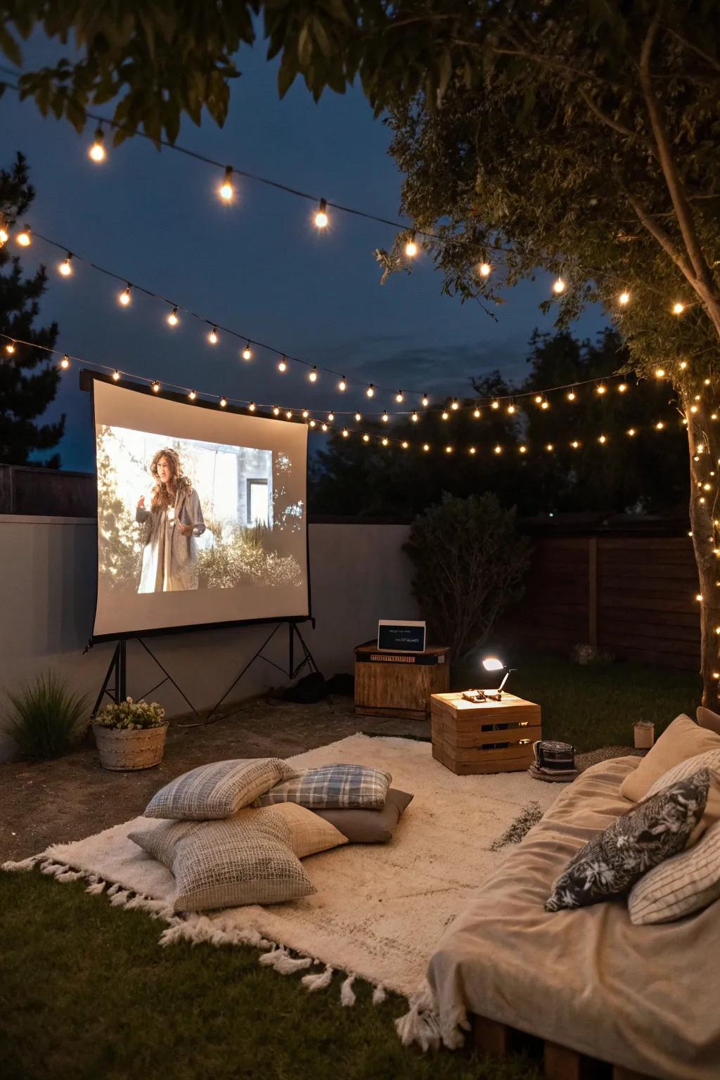 Experience movie magic under the stars with an outdoor cinema night.