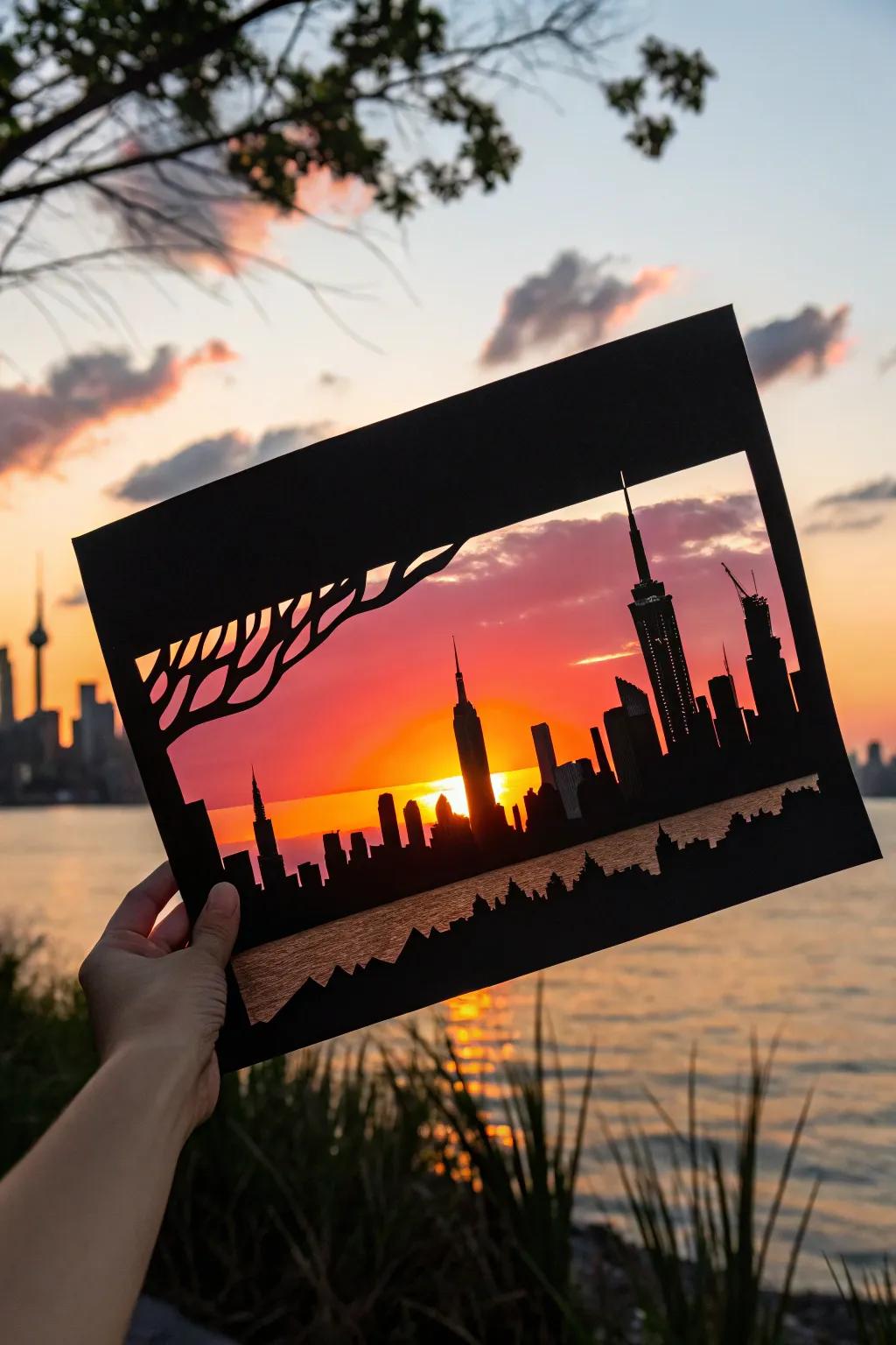 A stunning silhouette landscape that brings a dramatic flair to your walls.