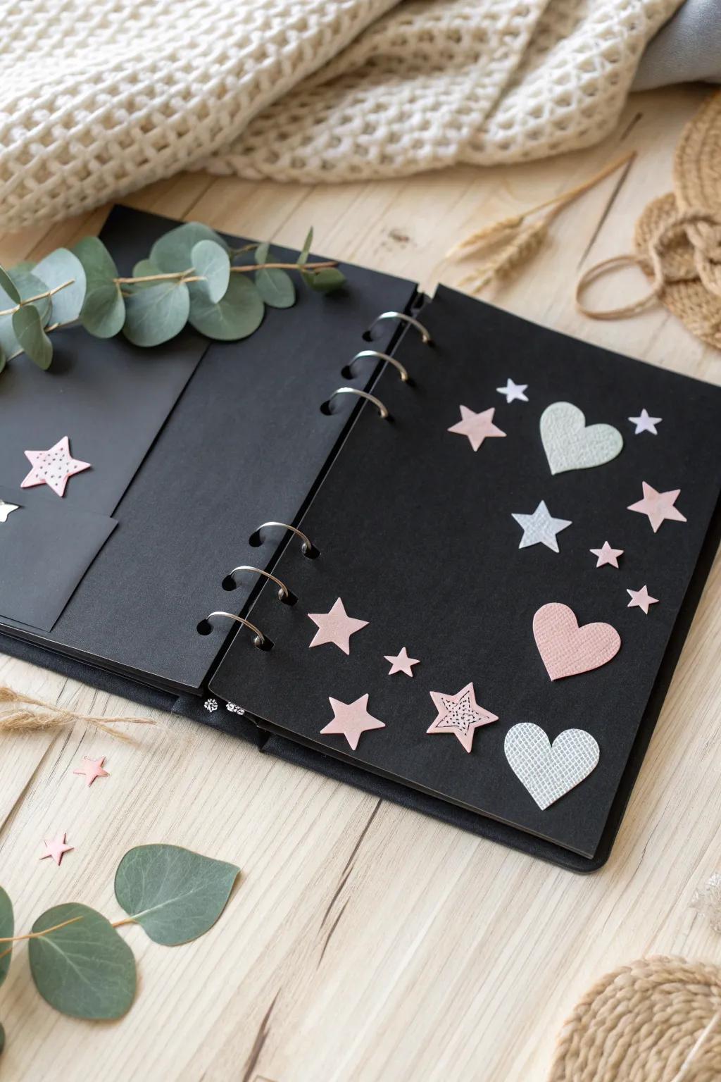 Add a touch of whimsy with delicate cutouts—perfect for your minimalist scrapbook moments.