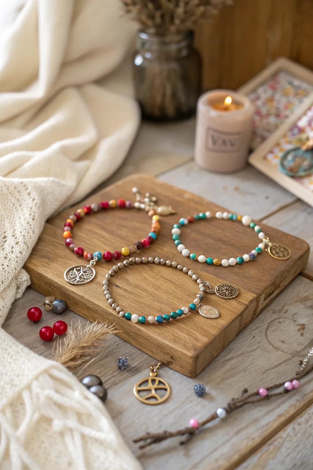 Charm bracelets that tell a story with each charm.