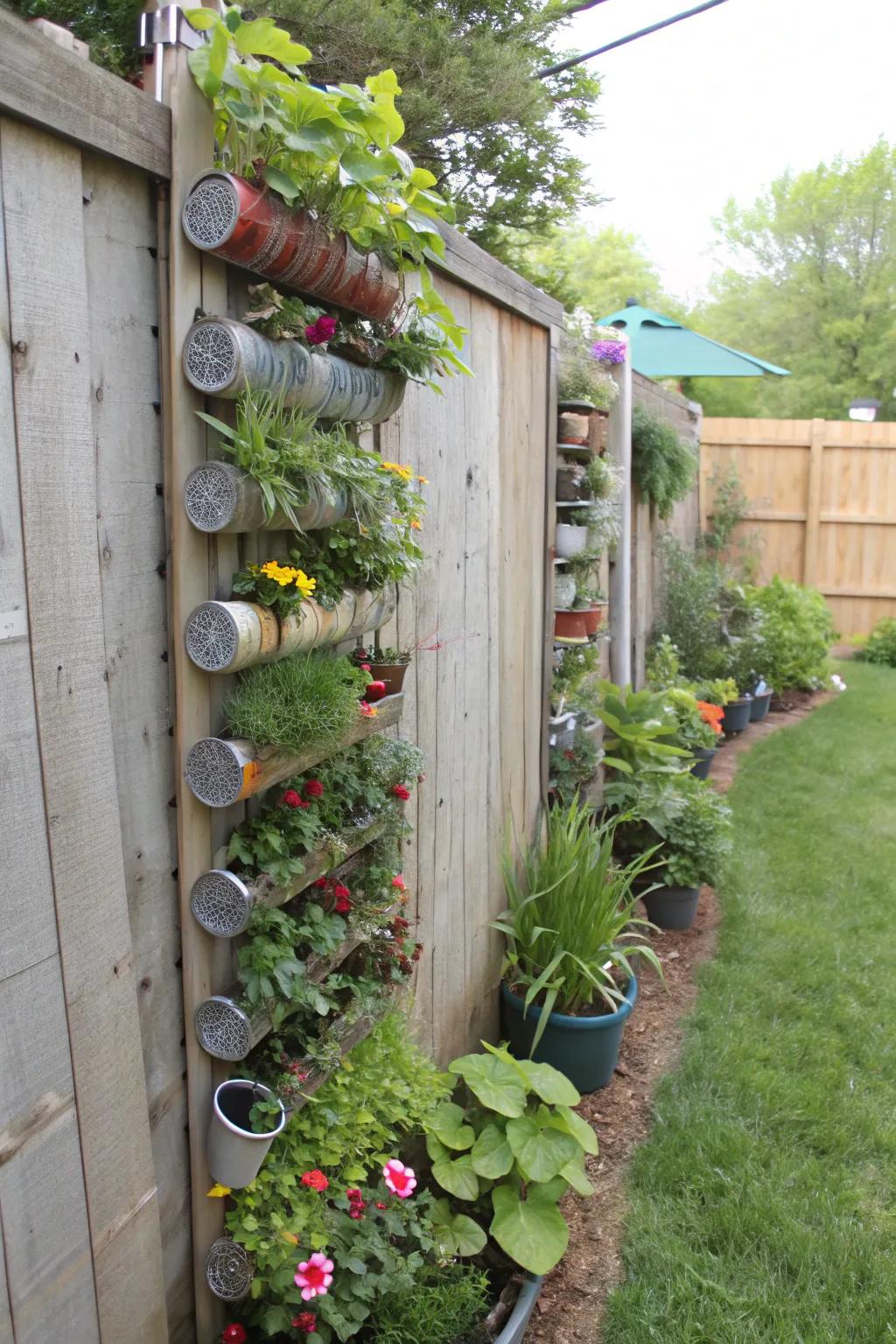 Vertical gardens maximize space and add lush greenery.