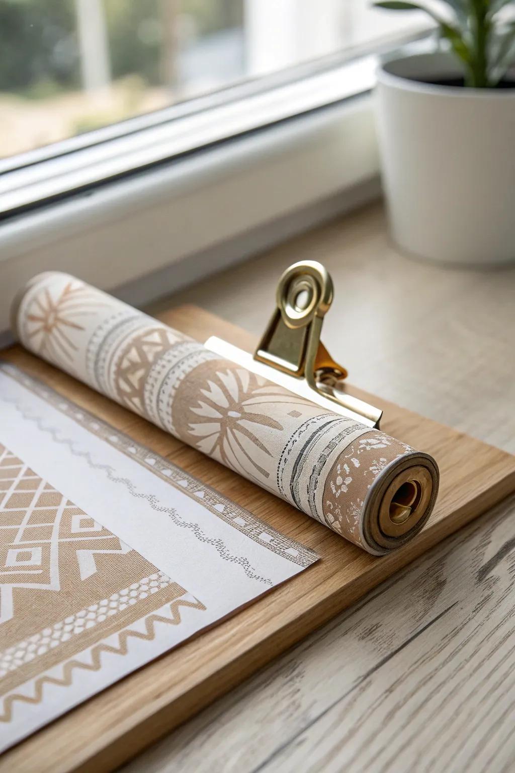 Effortless organization meets minimalist charm: Roll and Clip your bulletin board borders for seamless storage.