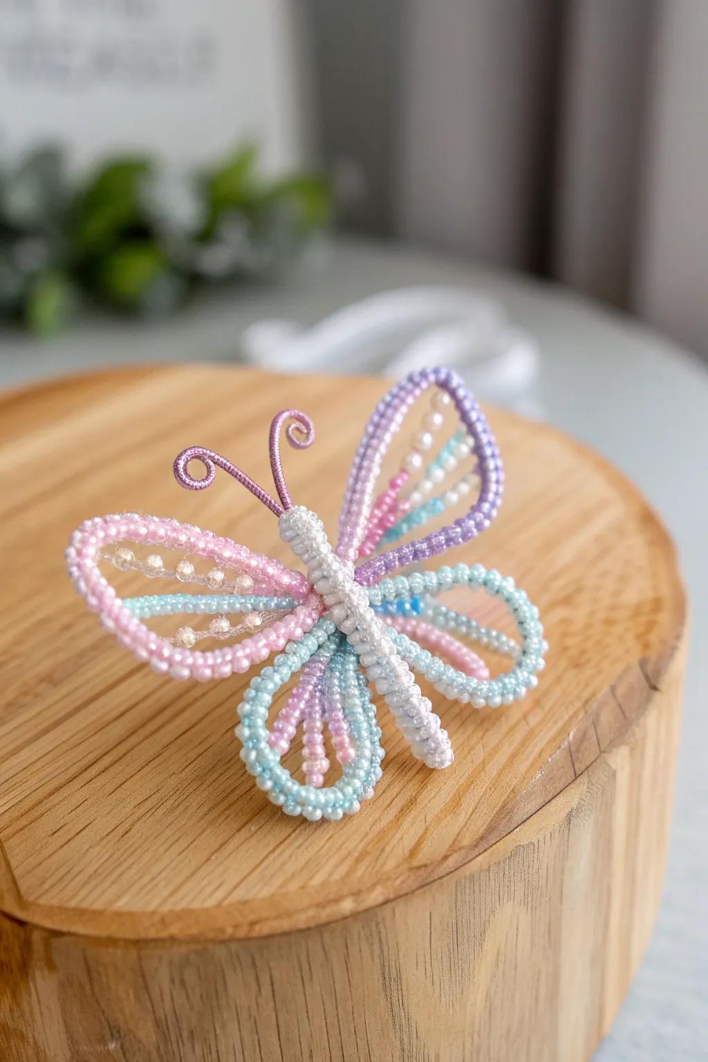 Crafting magic: Transform beads and pipe cleaners into whimsical butterfly art!