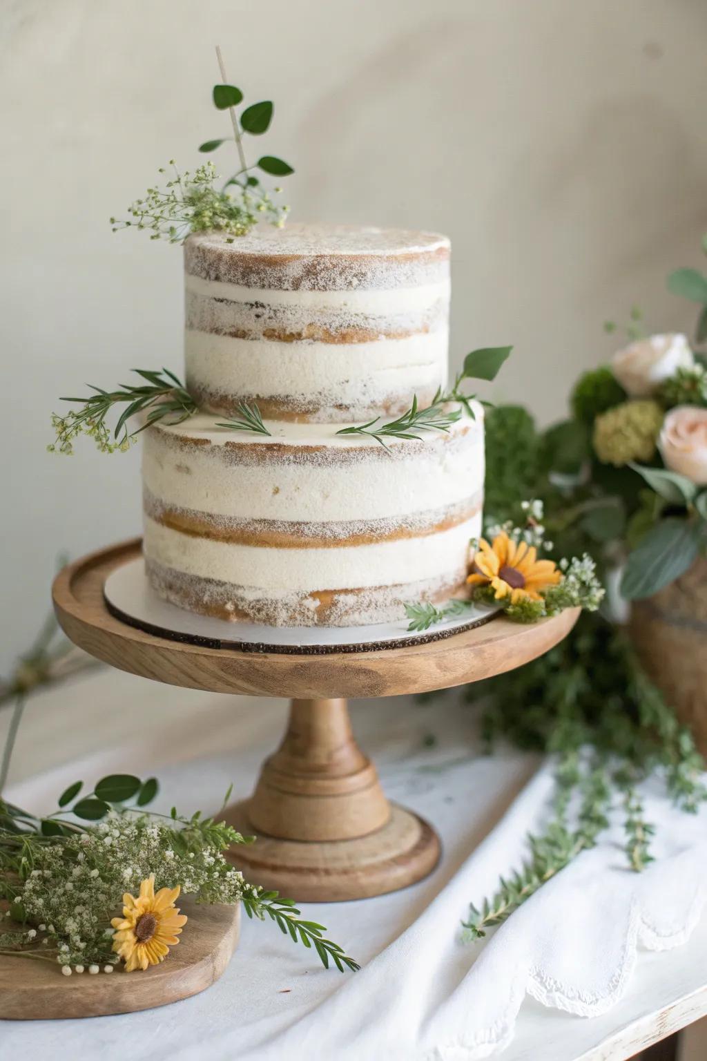 Celebrate Mom's special day with the effortless elegance of a rustic naked cake!