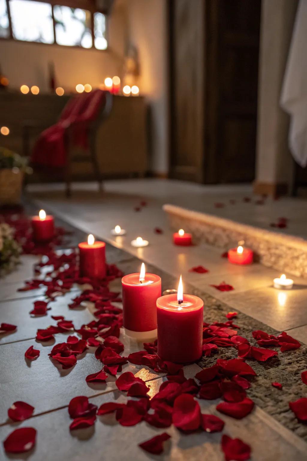 Ignite passion with a romantic candle-lit atmosphere.