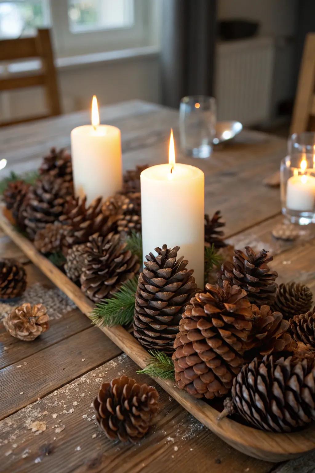 Pinecones add a rustic touch to your Christmas decor.