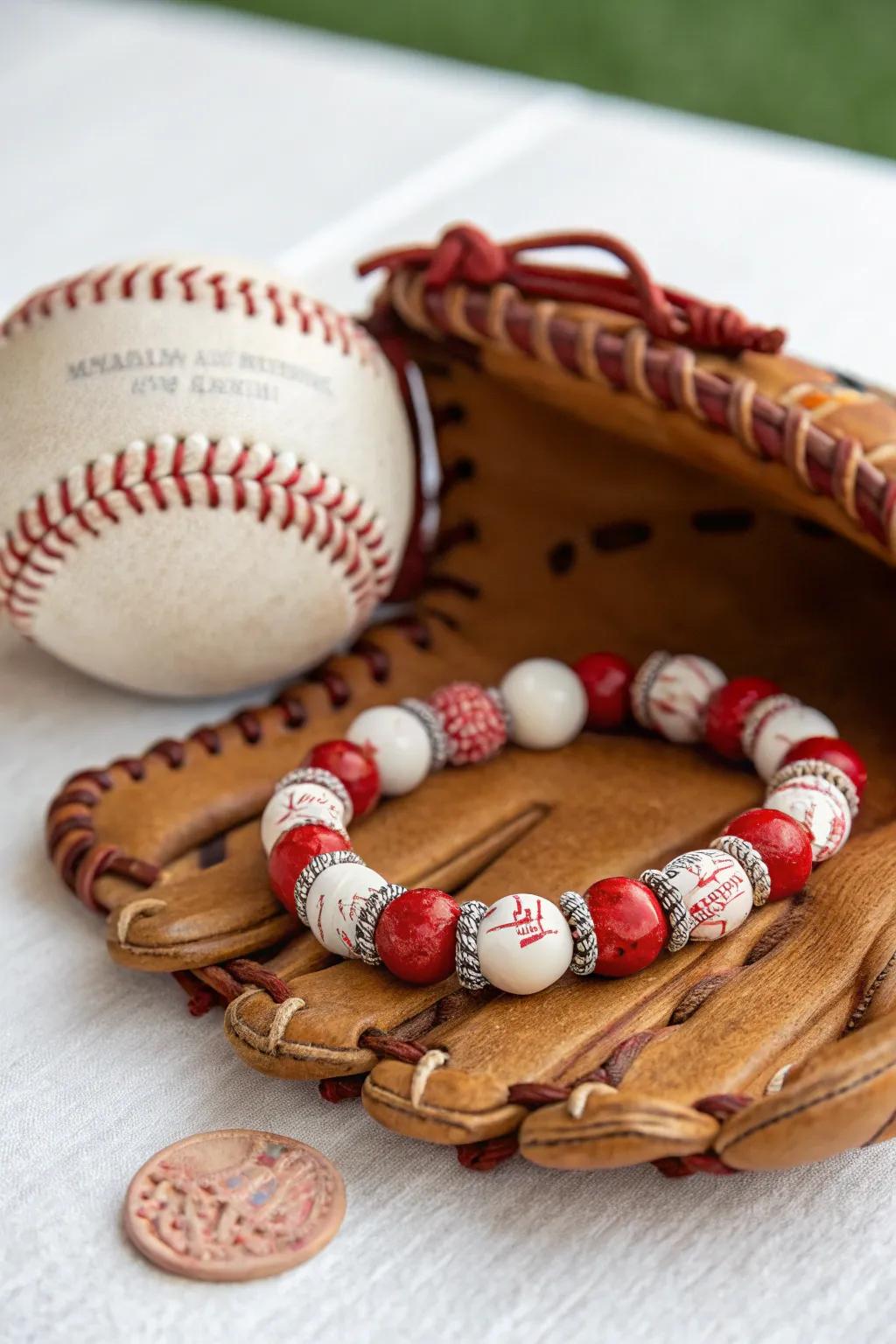 Rep your team with a custom sports-themed bracelet.