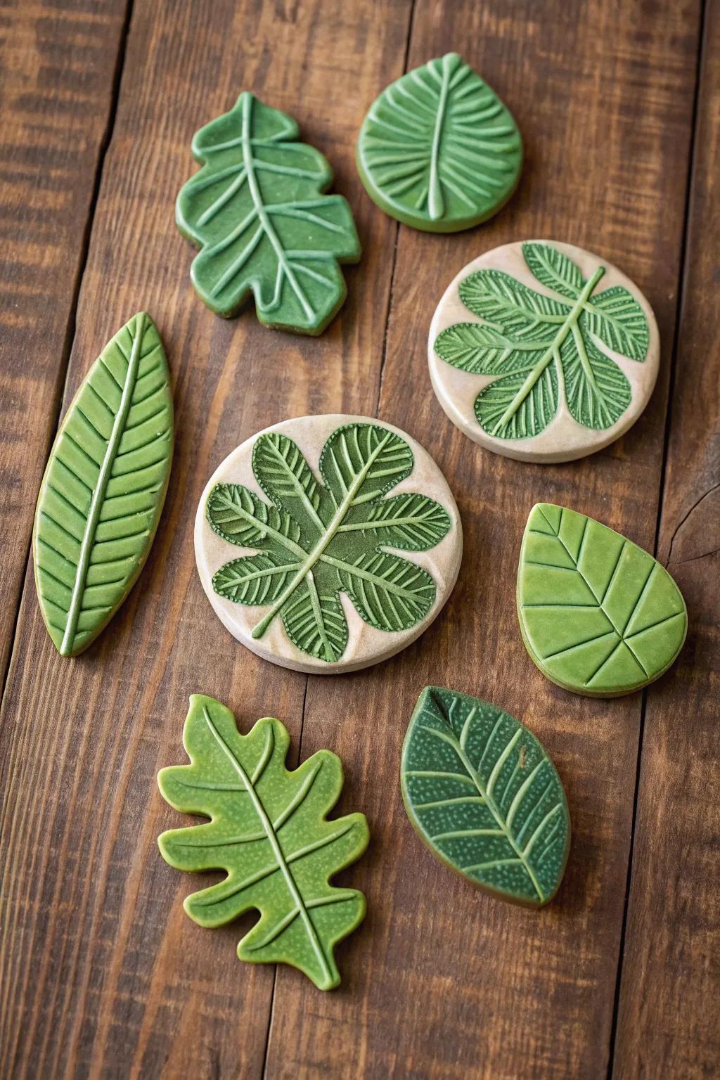 Bring a touch of nature into your home with these elegant leaf-shaped magnets.