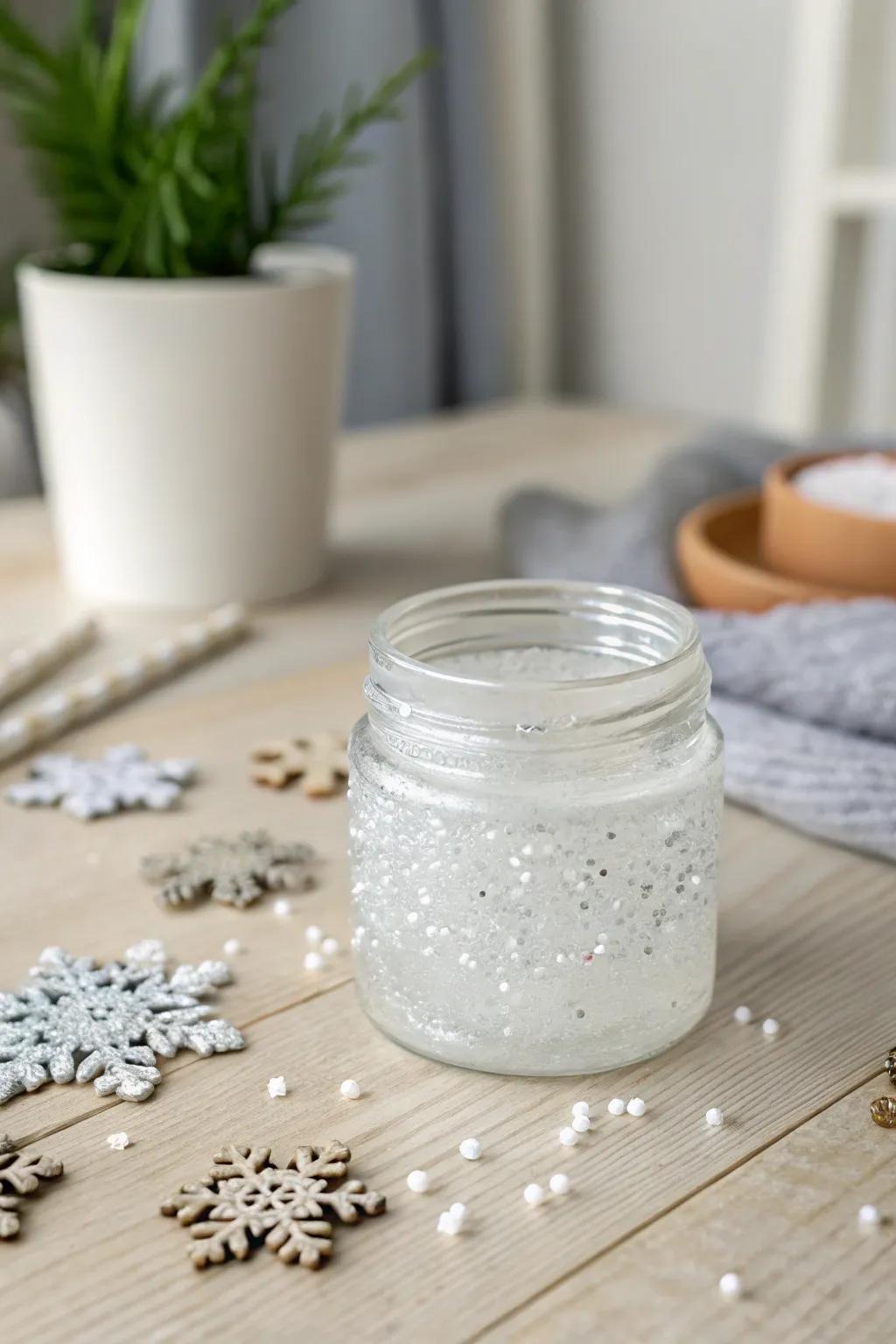 Capture the magic of a winter wonderland with this Frozen Fantasy slime; a touch of icy beauty for your indoor retreat.