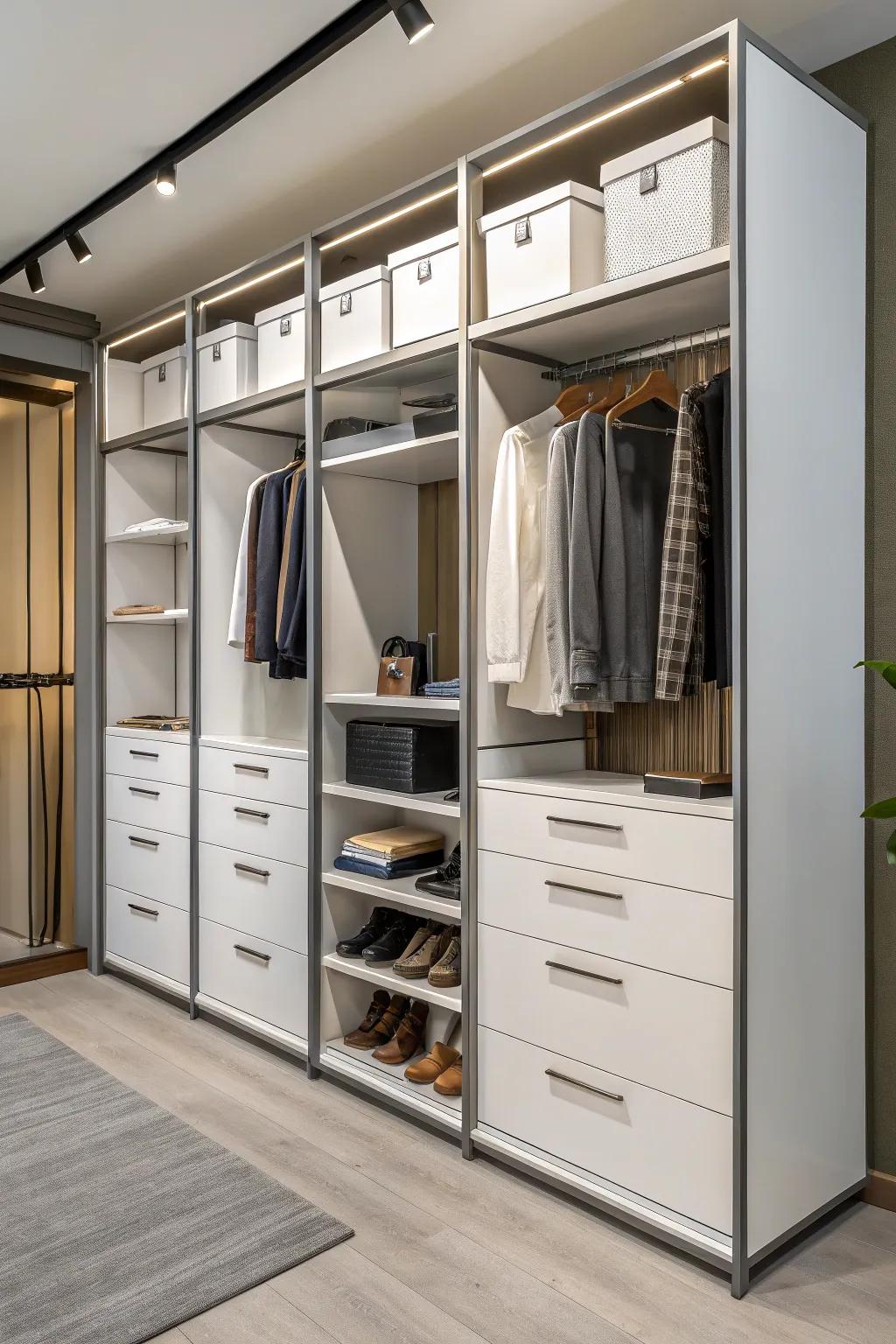 Adaptable modular closets grow with your changing storage needs.