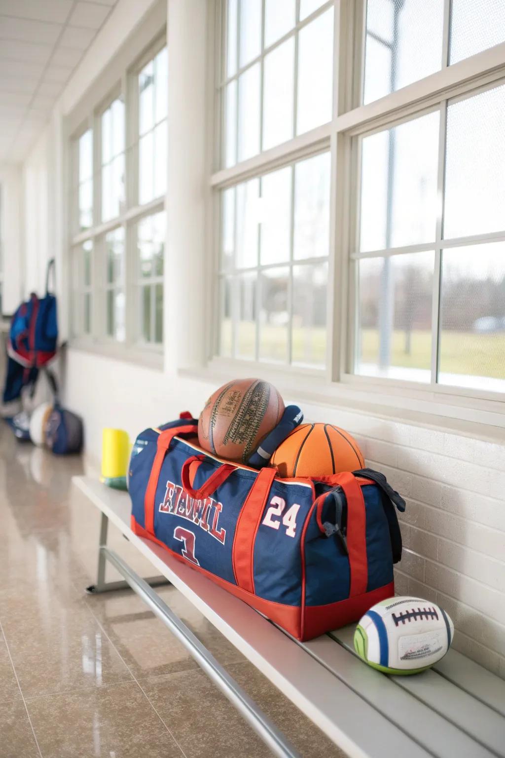 A personalized gear bag is both stylish and functional.