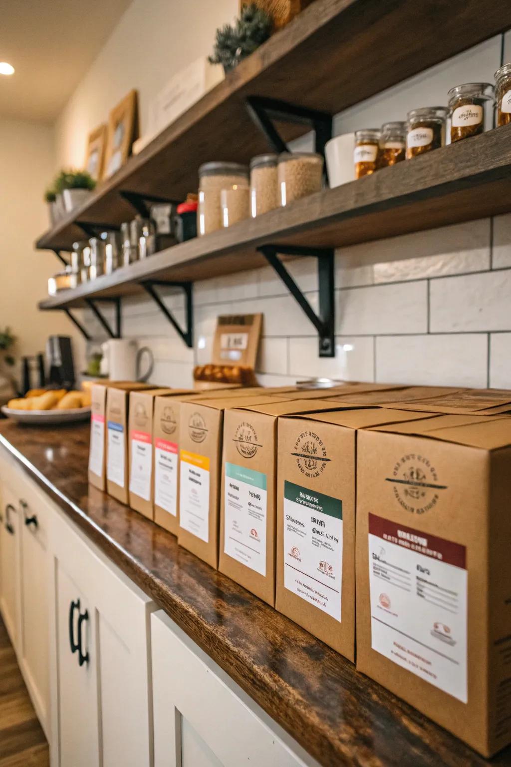 A vibrant array of coffee subscription boxes, each offering a new tasting adventure.