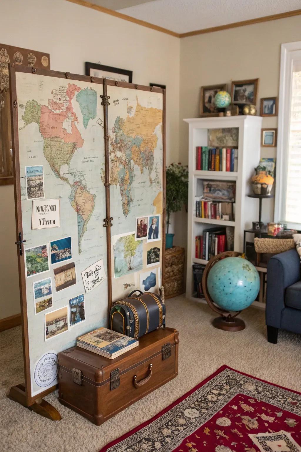 Bring your adventures to life with a travel-themed collage board.