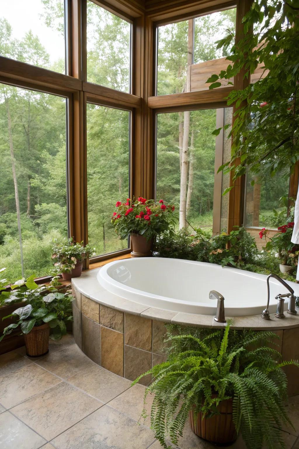 Integrate nature into your bathroom design for a refreshing ambiance.