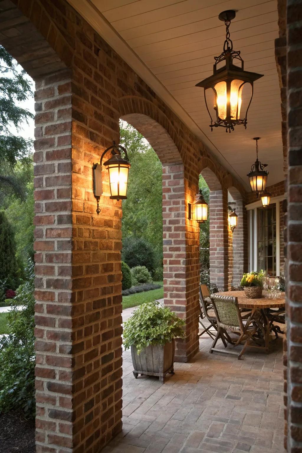 Wall sconces provide ambient lighting and highlight architectural details.