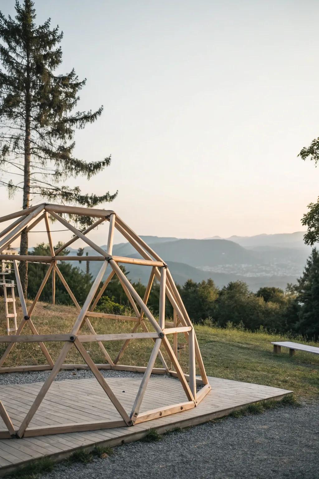 Explore new heights with this beautifully crafted geometric climbing frame, where simplicity meets playful elegance.