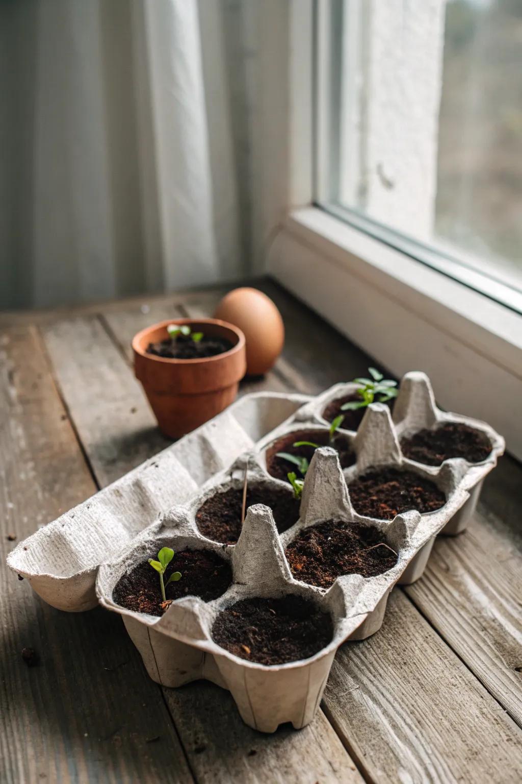 Nurture nature beautifully with egg carton seed starters.