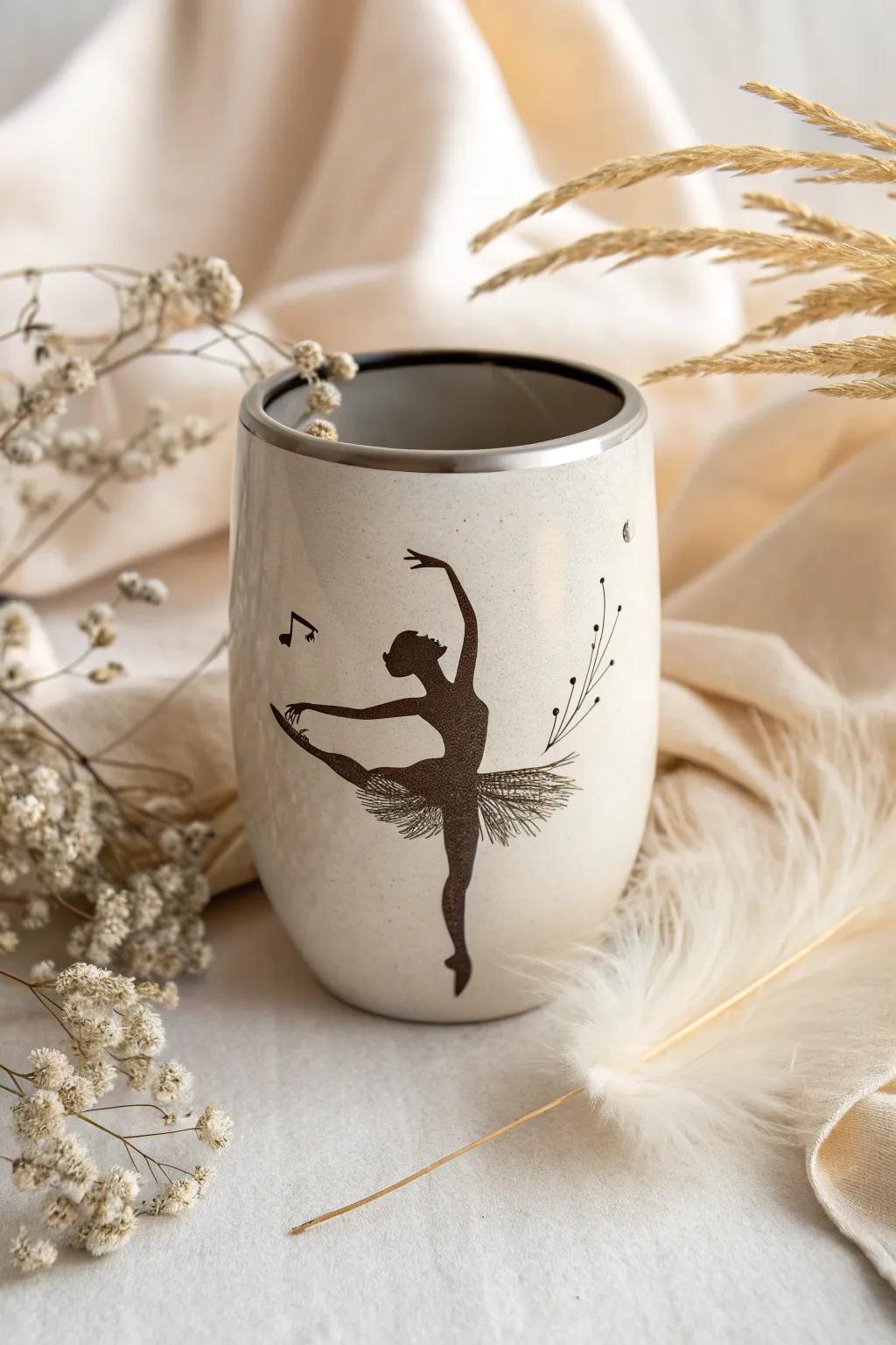 Celebrate your dance passion with a personalized touch—elegance meets craftsmanship in this bespoke dance tumbler.