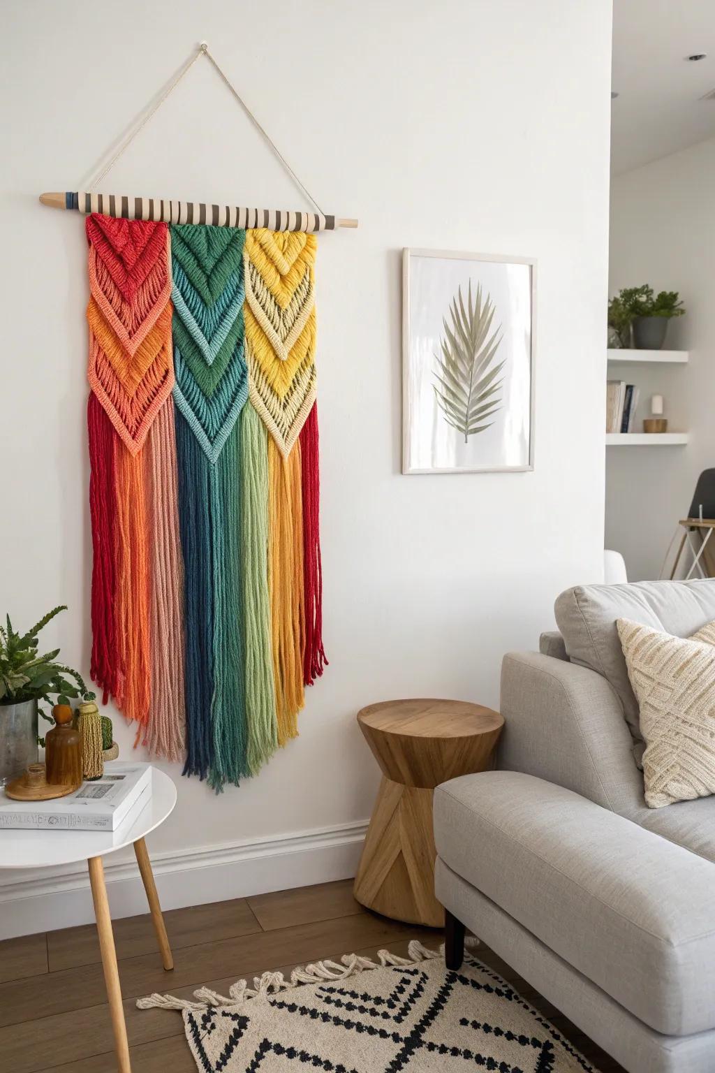 A vibrant wall hanging to add artful flair to any room.