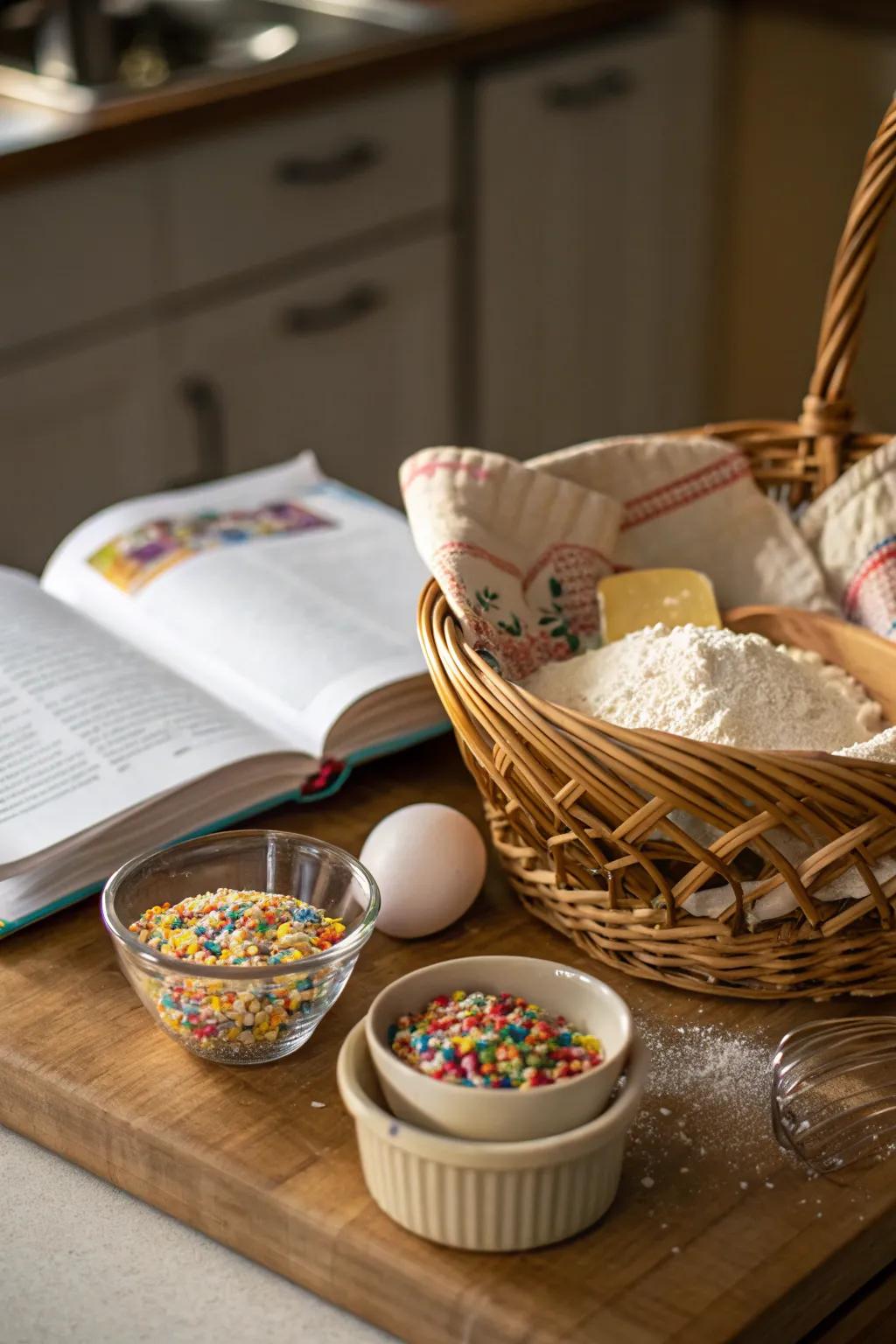 Bake up some joy with this delightful family baking basket.