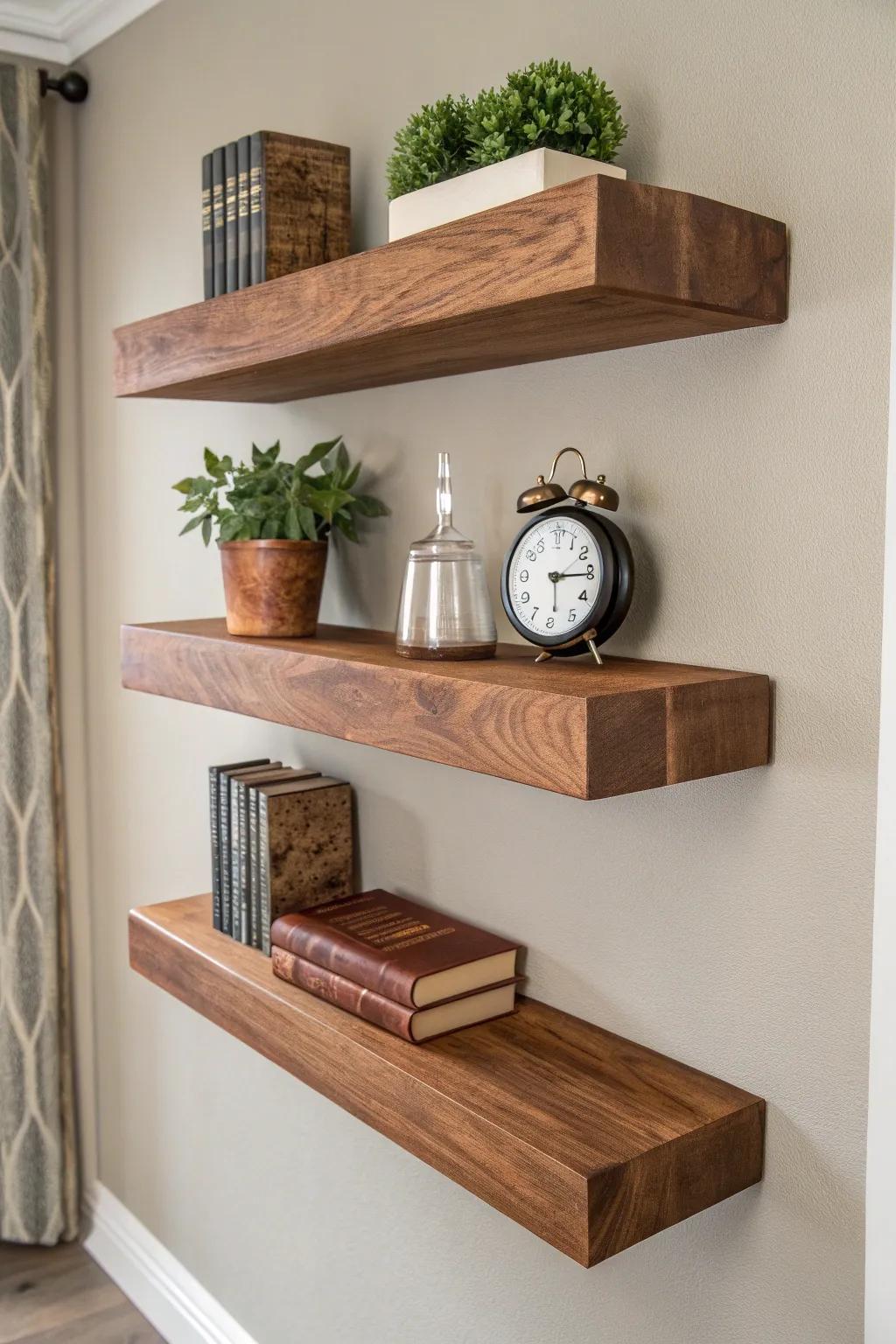 Elevate your space with the elegance of invisible brackets—where craftsmanship meets minimalism.