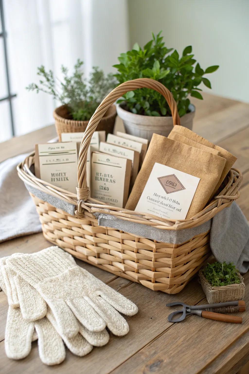 Craft a Gardener's Paradise: A simple yet thoughtful gift basket for nature lovers.
