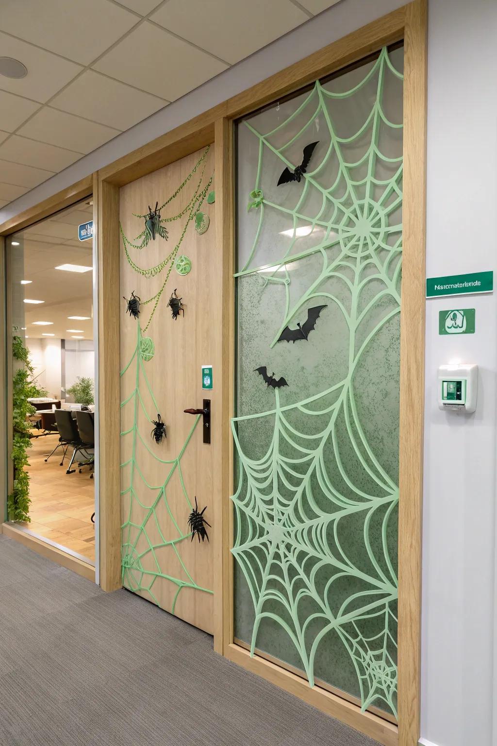 Elevate your office entrance with a touch of spooky elegance. 🎃🕸️ #MinimalistHalloween #BohoChicDecor