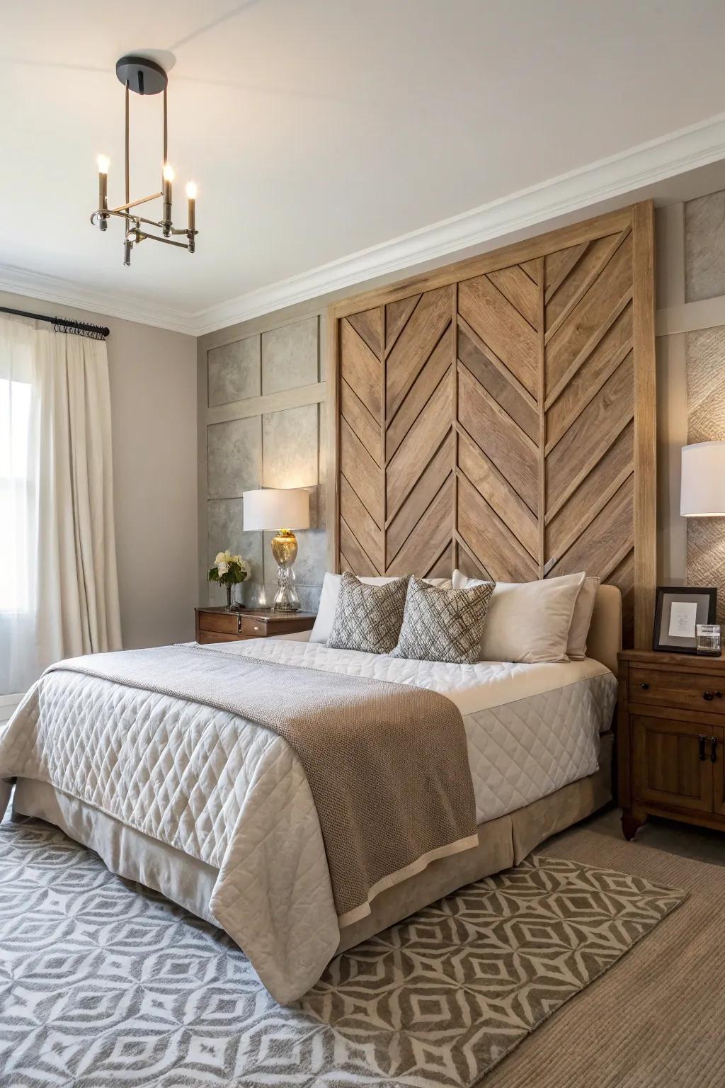 Panel headboards offer a structured look with endless fabric options.