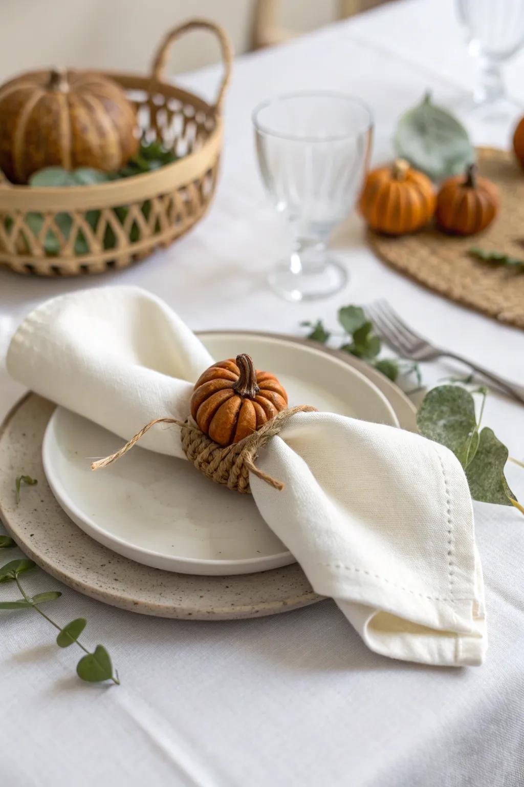 Elevate your holiday table with a touch of handcrafted charm: DIY pumpkin napkin rings that celebrate the season.