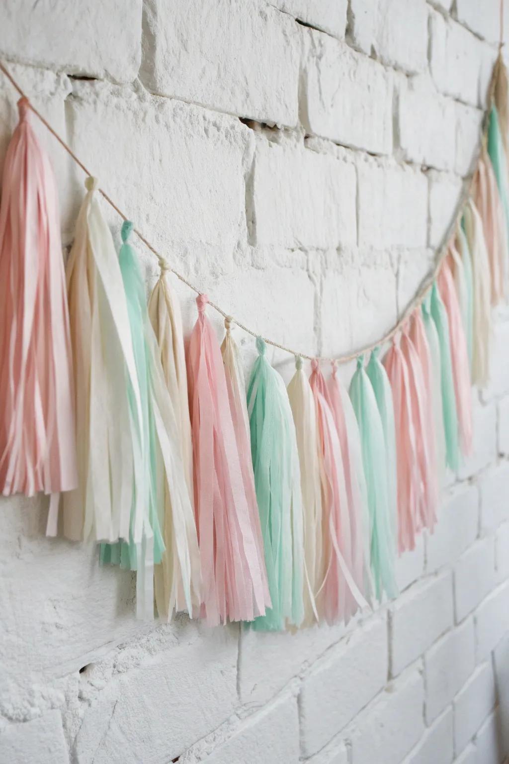 Elevate your decor with a touch of whimsy and elegance. Create a serene atmosphere with pastel tassel garlands that capture the essence of a summer breeze.