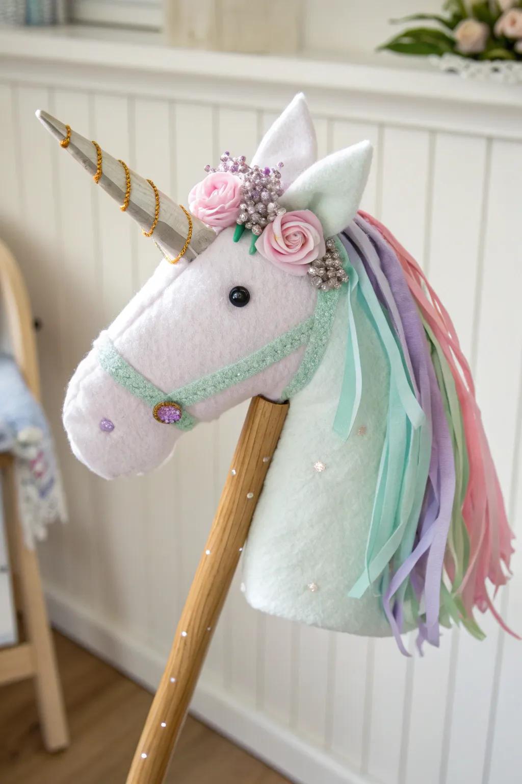 Unleash magic and creativity with this enchanting DIY unicorn stick horse, perfect for sparking joy and imagination.