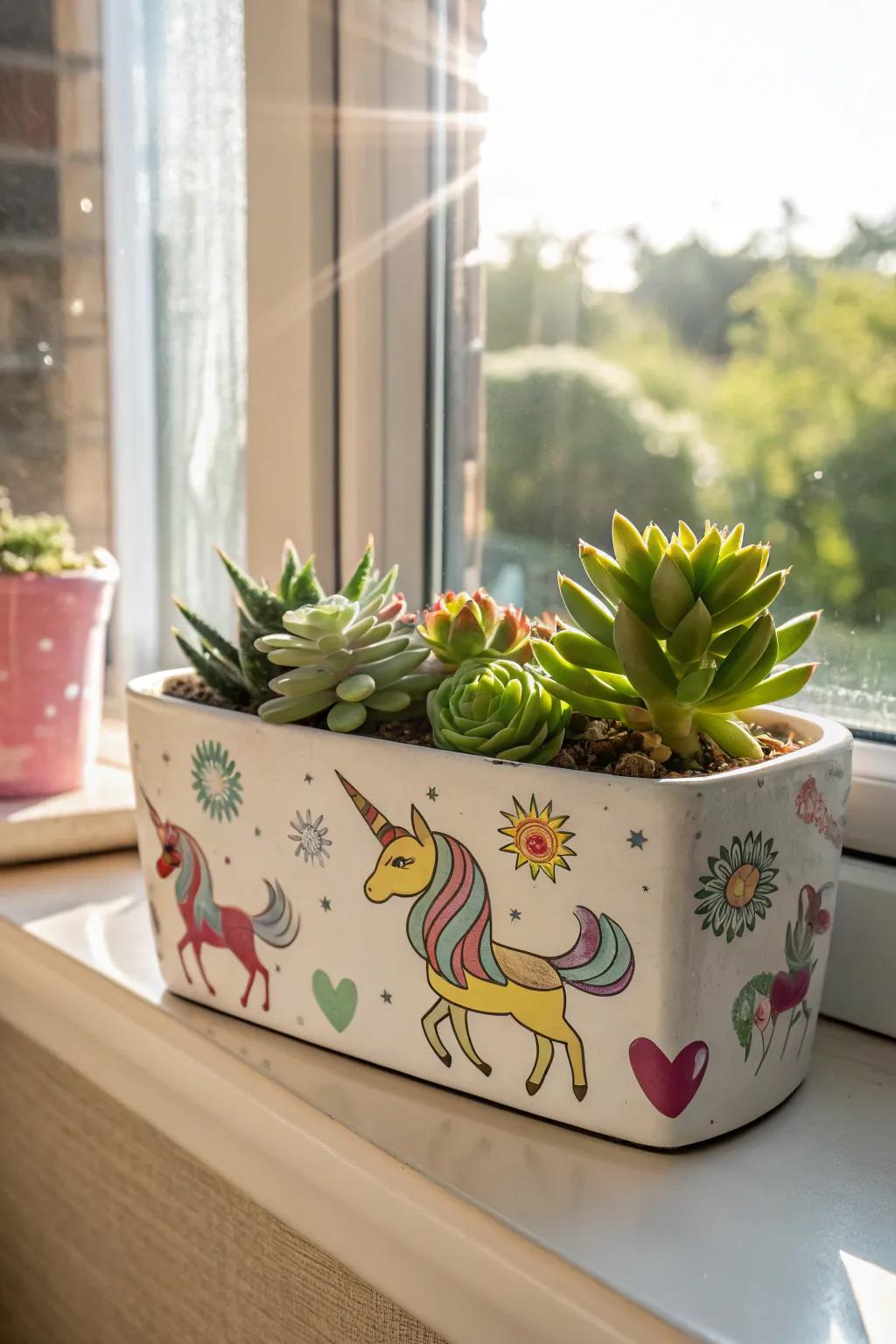 Bring a touch of magic to your plants with a unicorn planter.