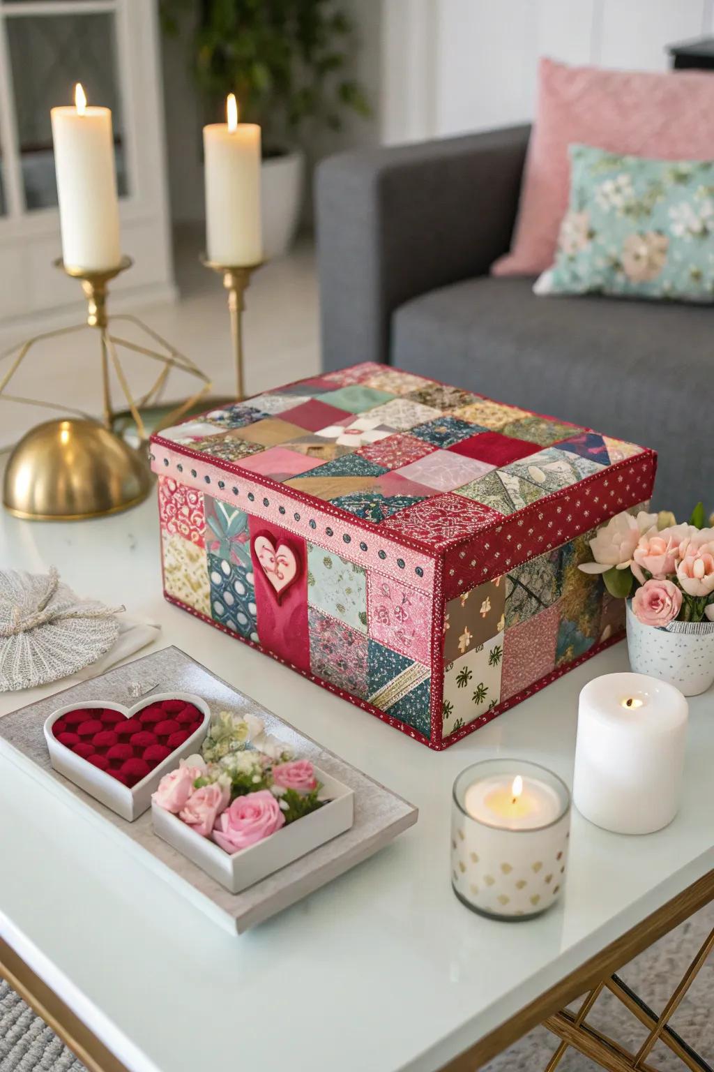 A stylish fabric-covered box that adds flair to any room.