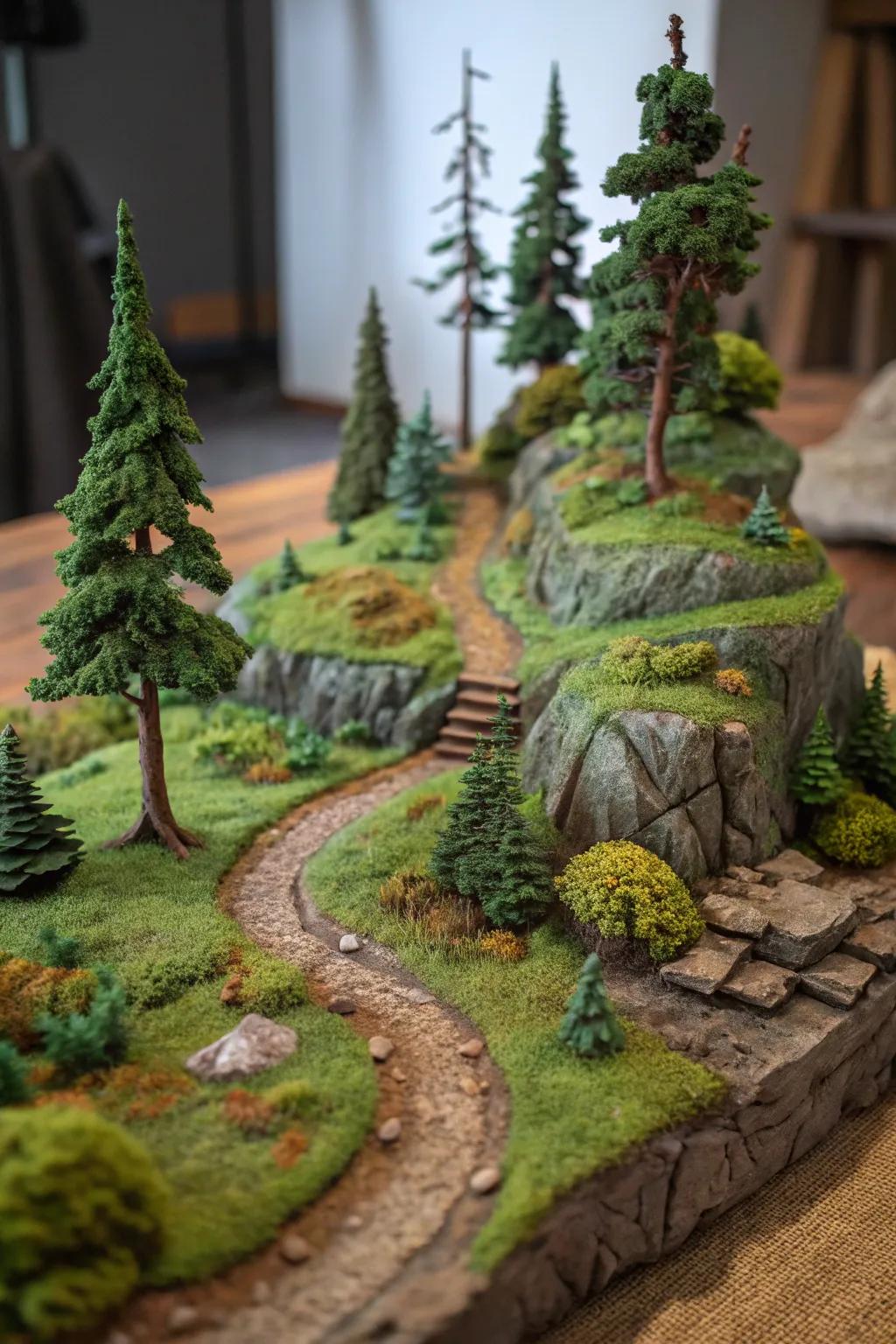 Immerse yourself in the artistry of DnD with this handcrafted mystical forest terrain piece.