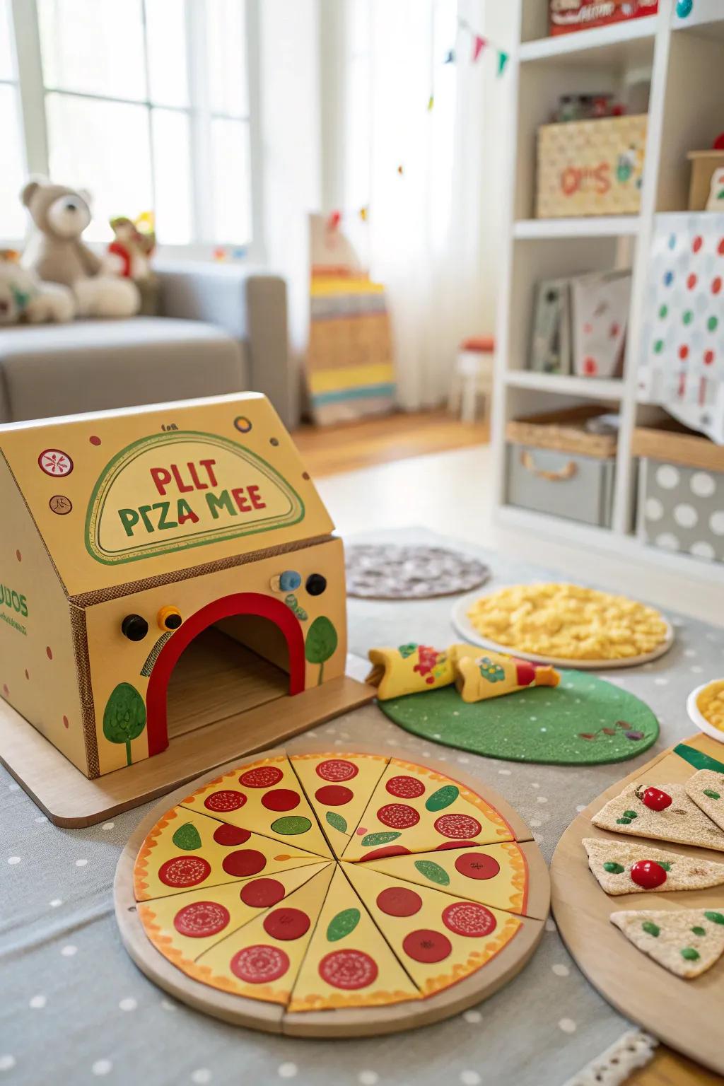 A DIY pizza parlor is perfect for budding chefs.