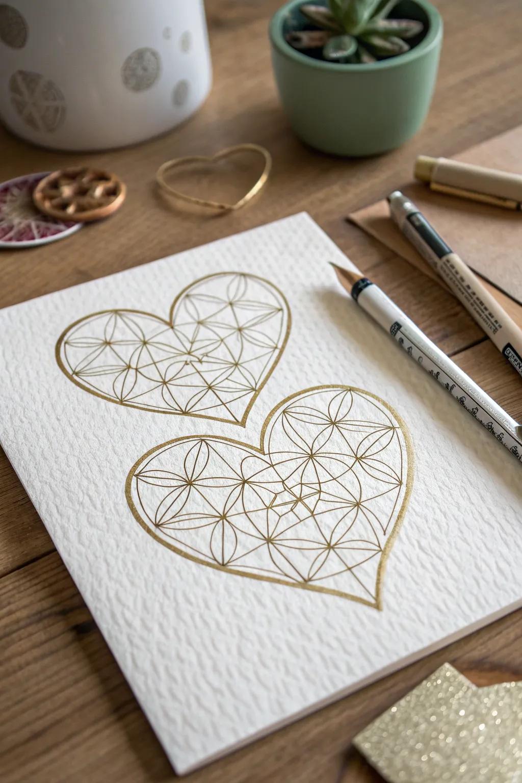 Craft your love with geometric elegance. ✨ #HeartArt #ScandiBoho